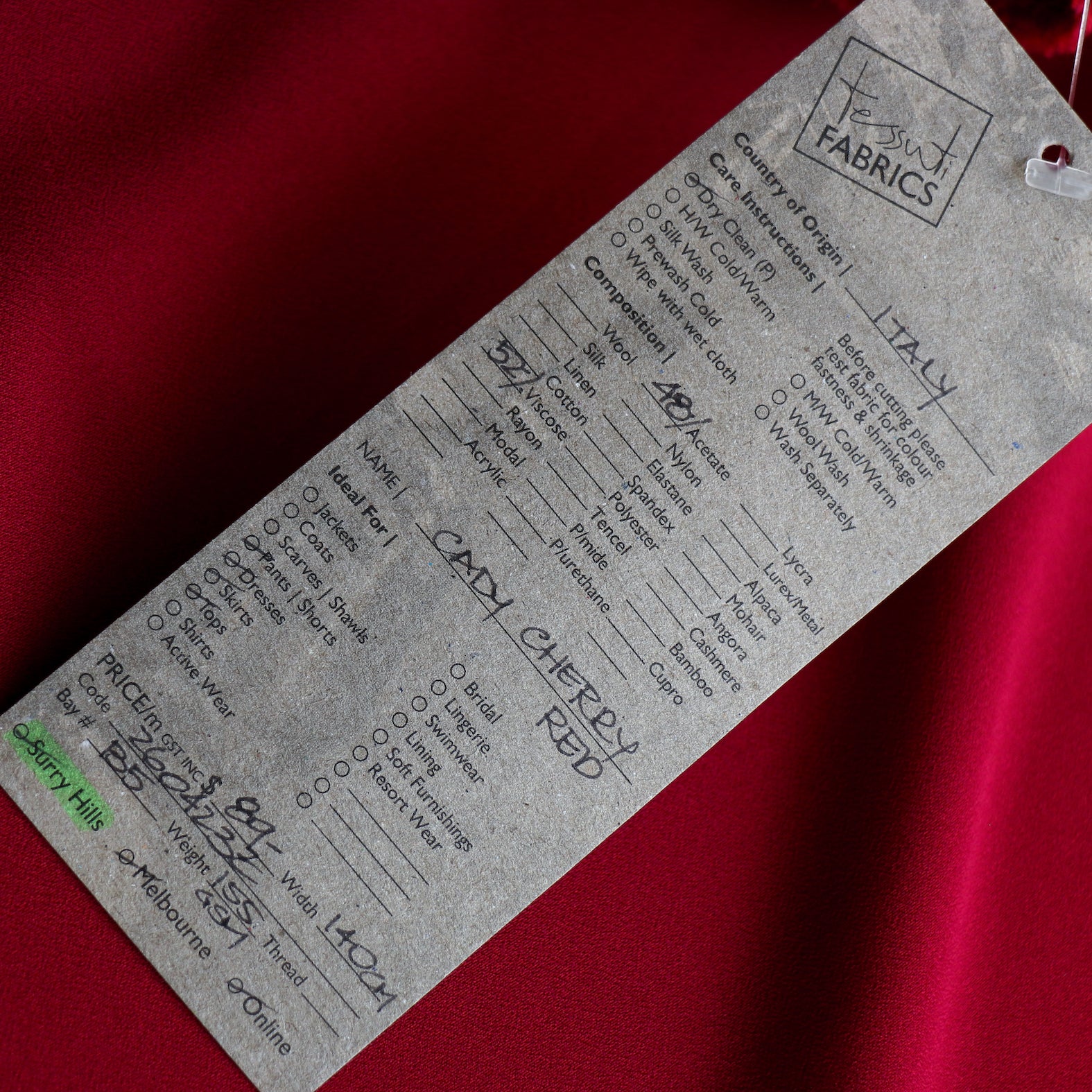 Cady Cherry Satin-Backed Crepe - Image 4