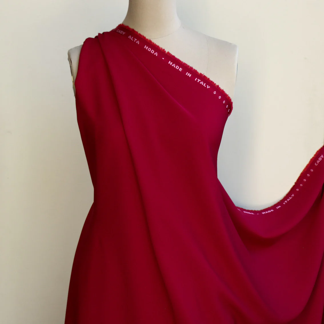 Cady Cherry Satin-Backed Crepe - Image 5