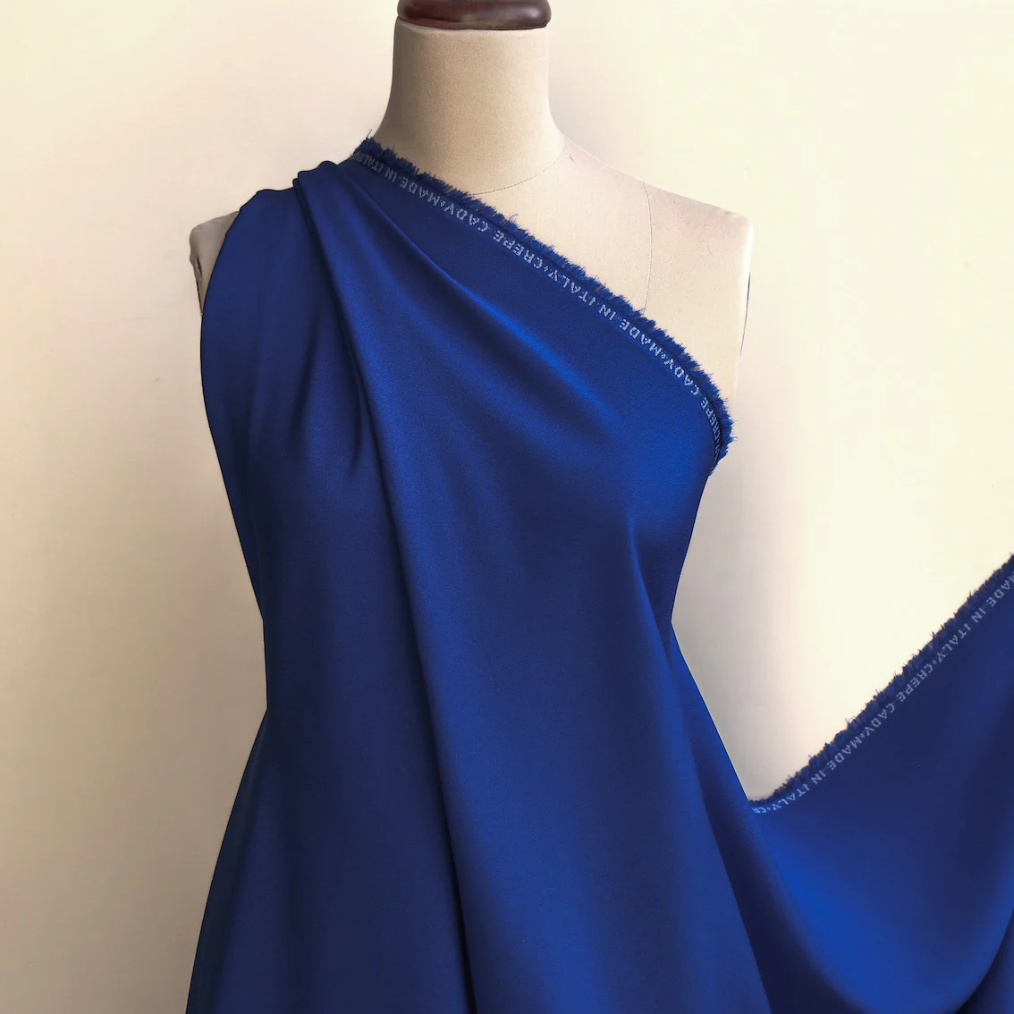 Cady Cobalt Satin-Backed Crepe - Image 4