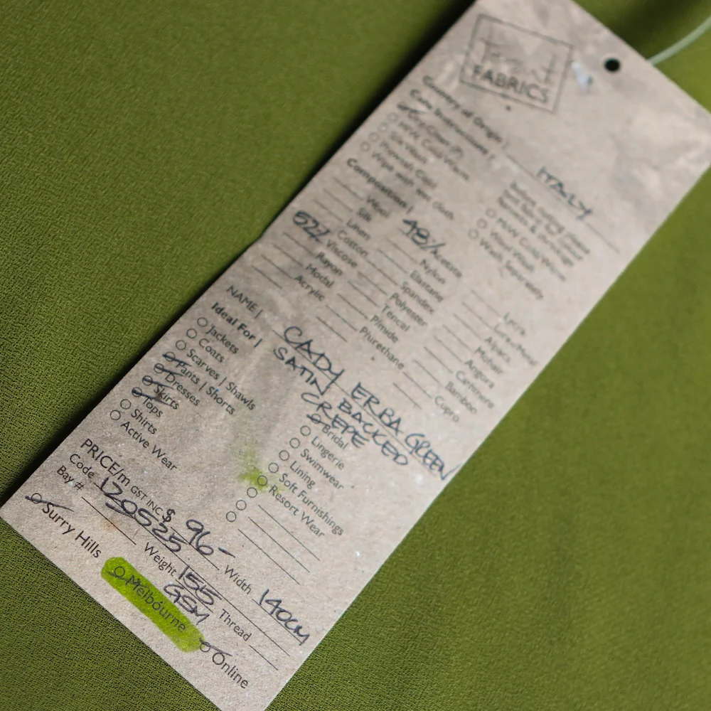 Cady Erba Green Satin-Backed Crepe - Image 4