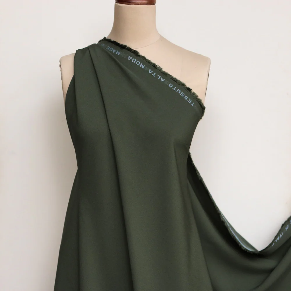 Cady Evergreen Satin-Backed Crepe - Image 5
