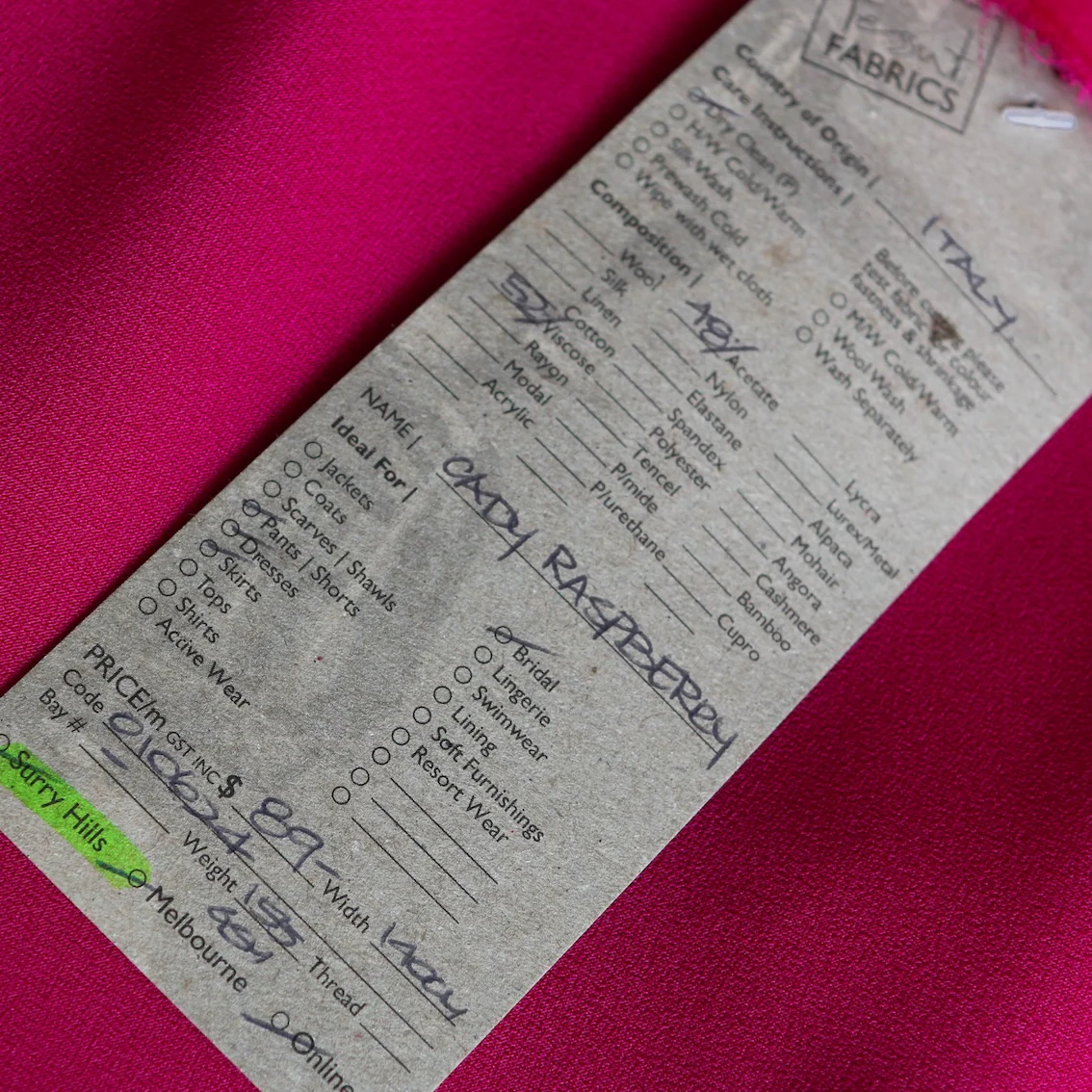 Cady Raspberry Satin-Backed Crepe - Image 4