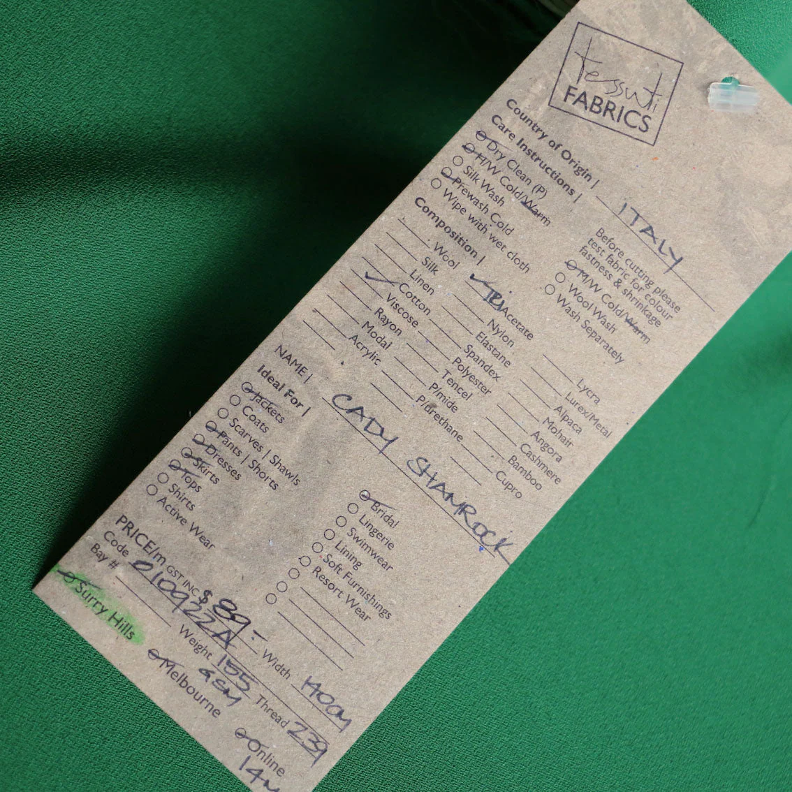 Cady Shamrock Satin Backed Crepe - Image 3