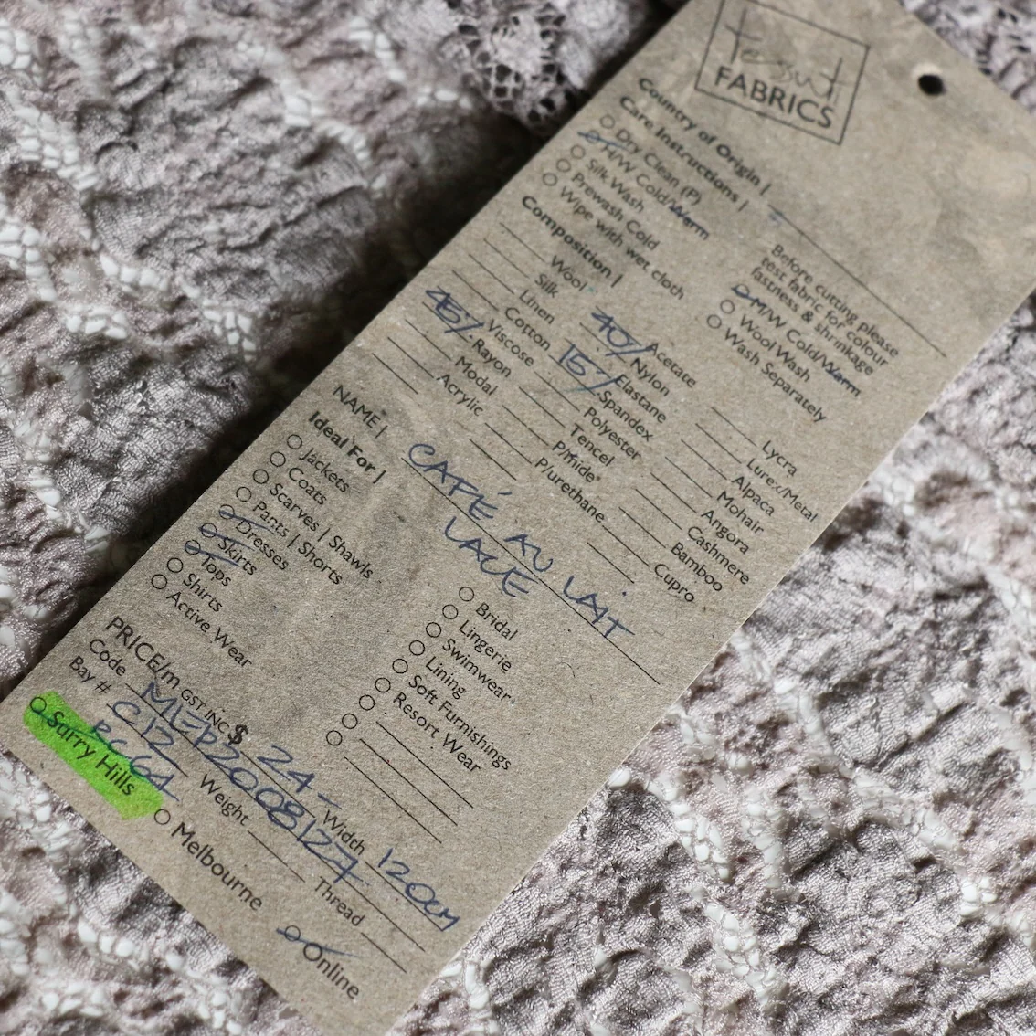 Cafe Au Lait Stretch Lace - Image 4