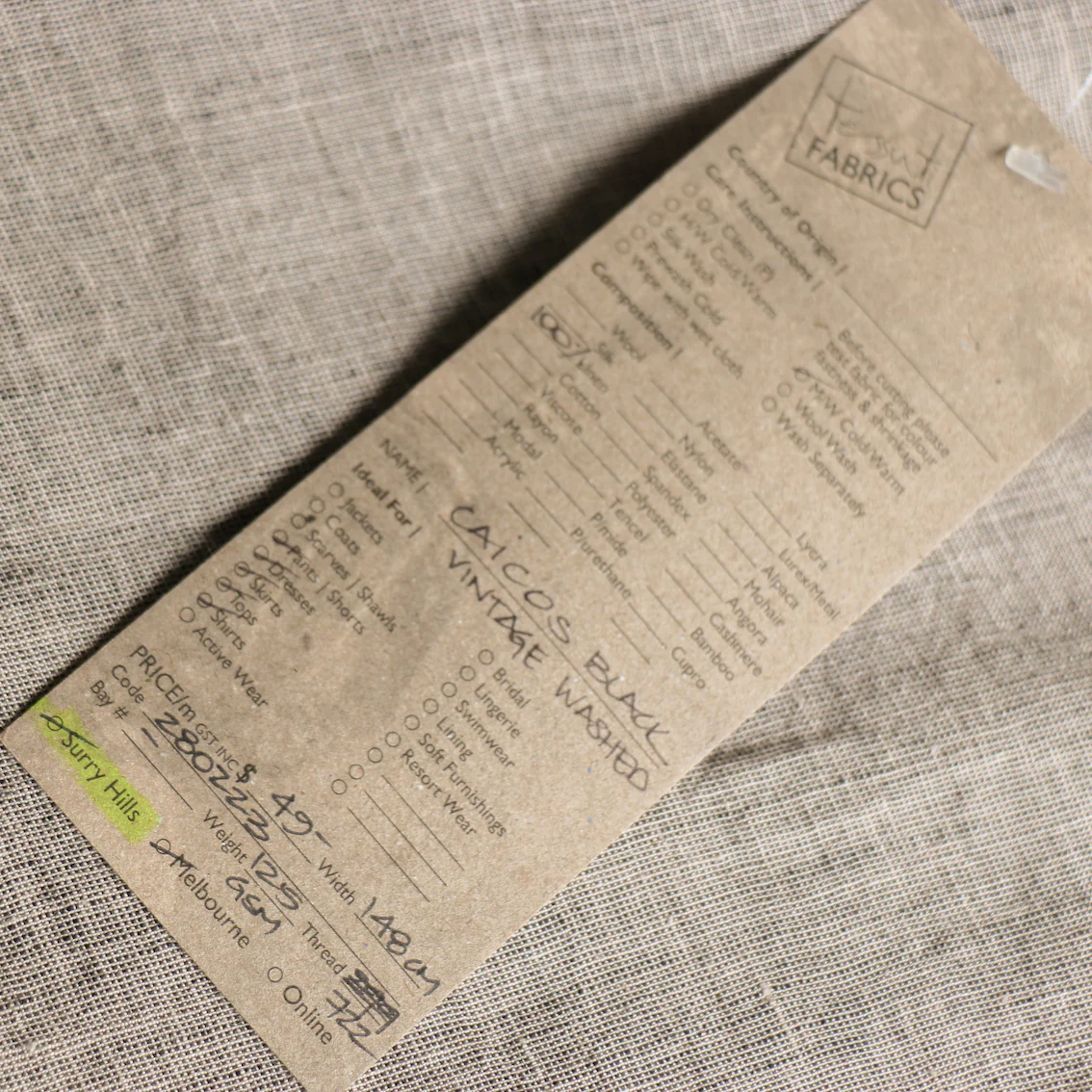Caicos Black Vintage Washed Linen - Image 3