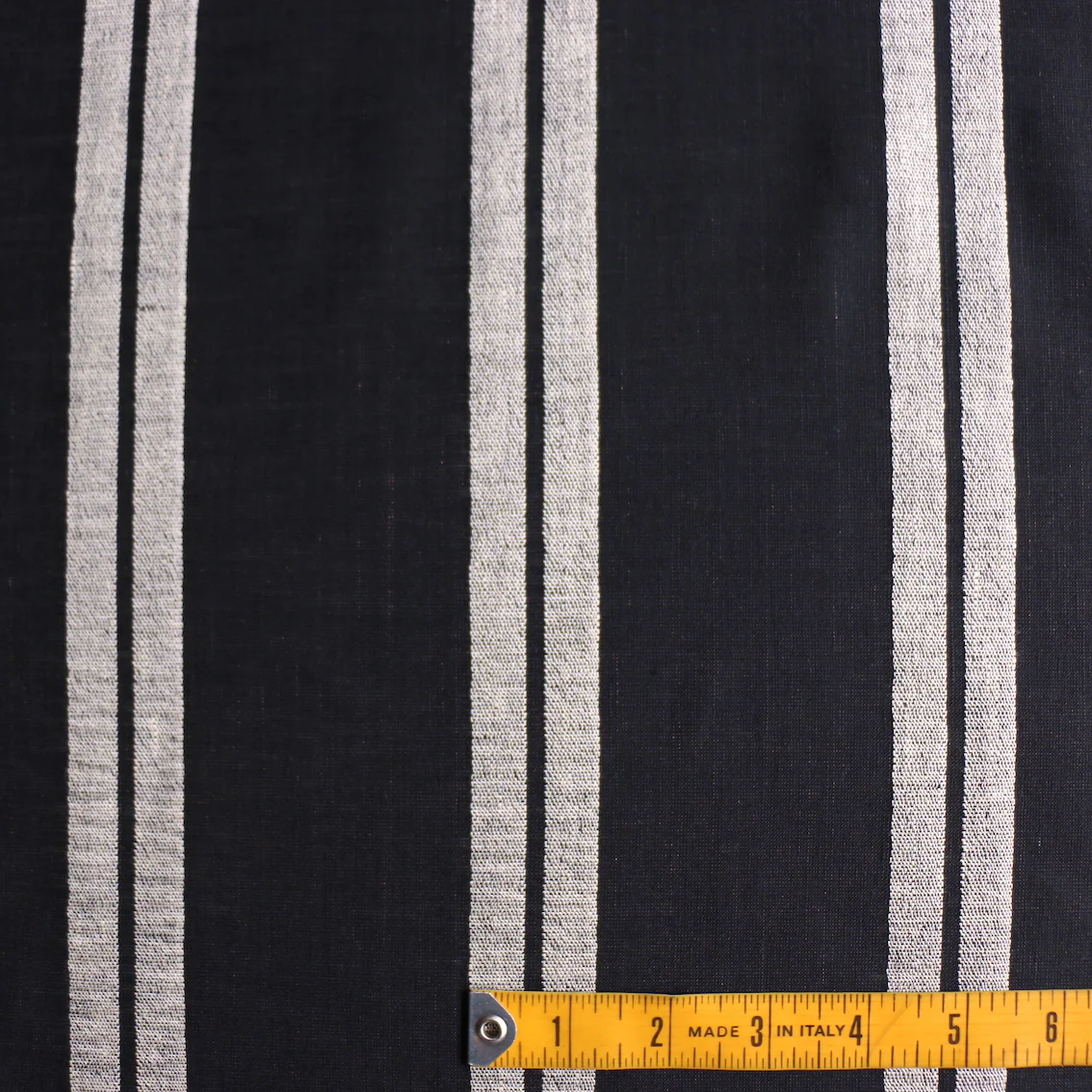 Calabria Stripe Nero Linen - Image 3
