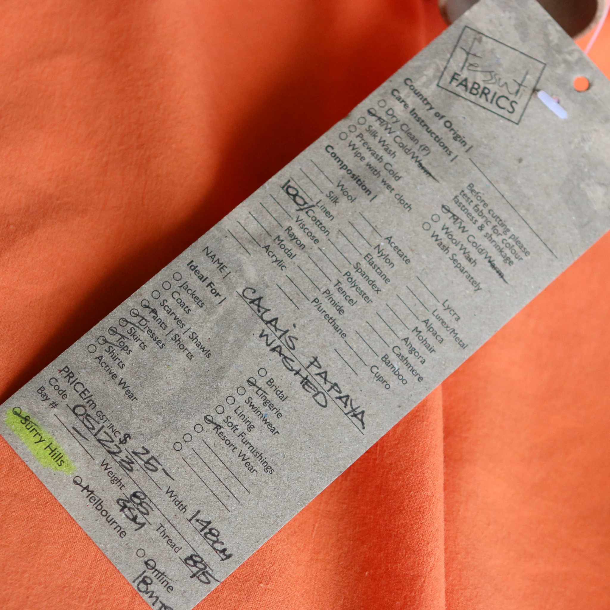 Calais Papaya Cotton Poplin - Image 3