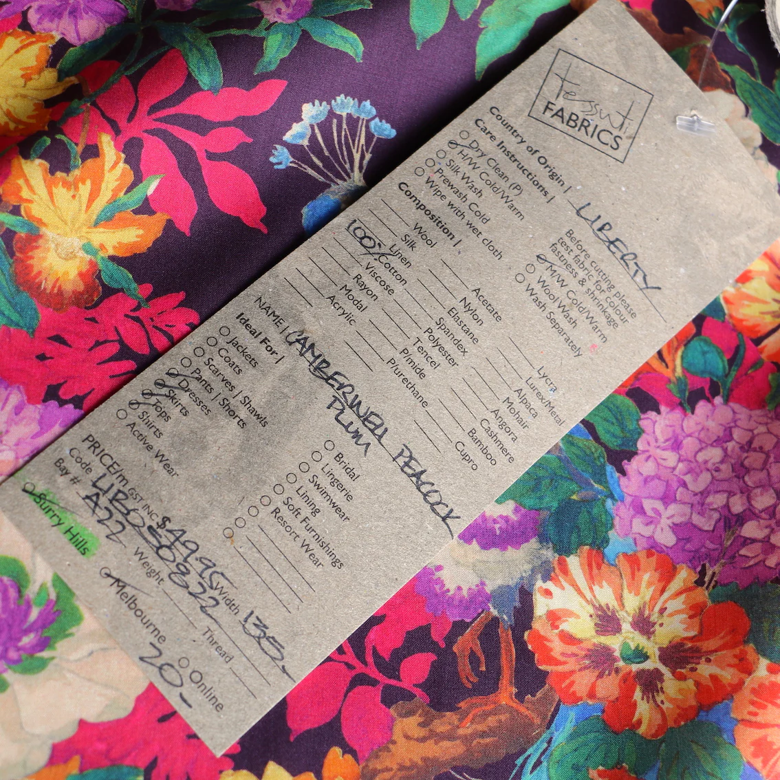 Camberwell Peacock Plum Liberty Tana Lawn™ - Image 3