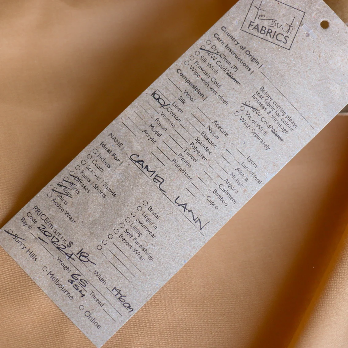 Camel Cotton Lawn/Voile - Image 3