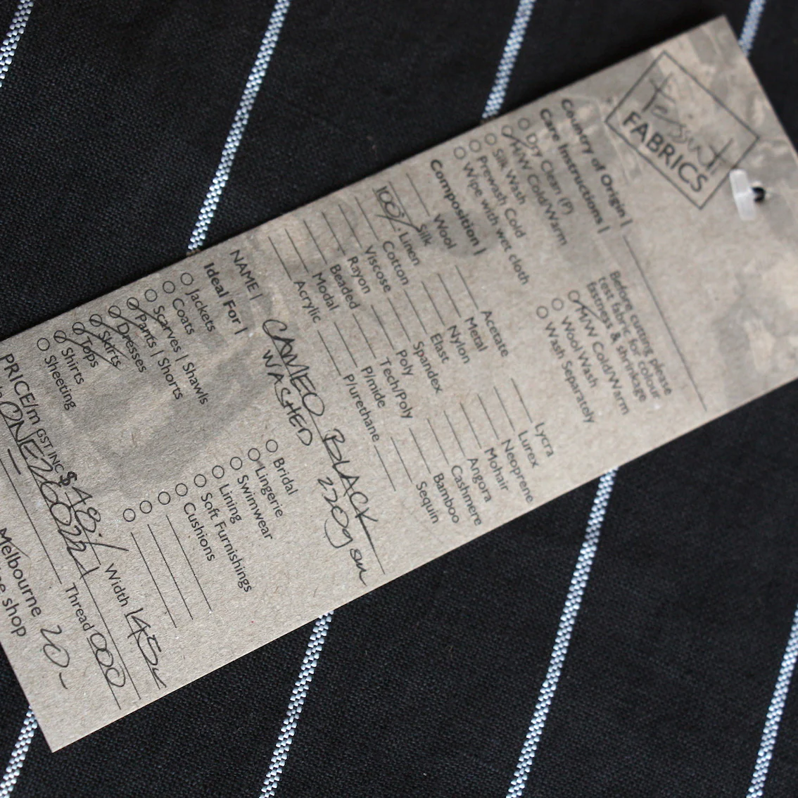 Cameo Washed Black Linen - Image 4