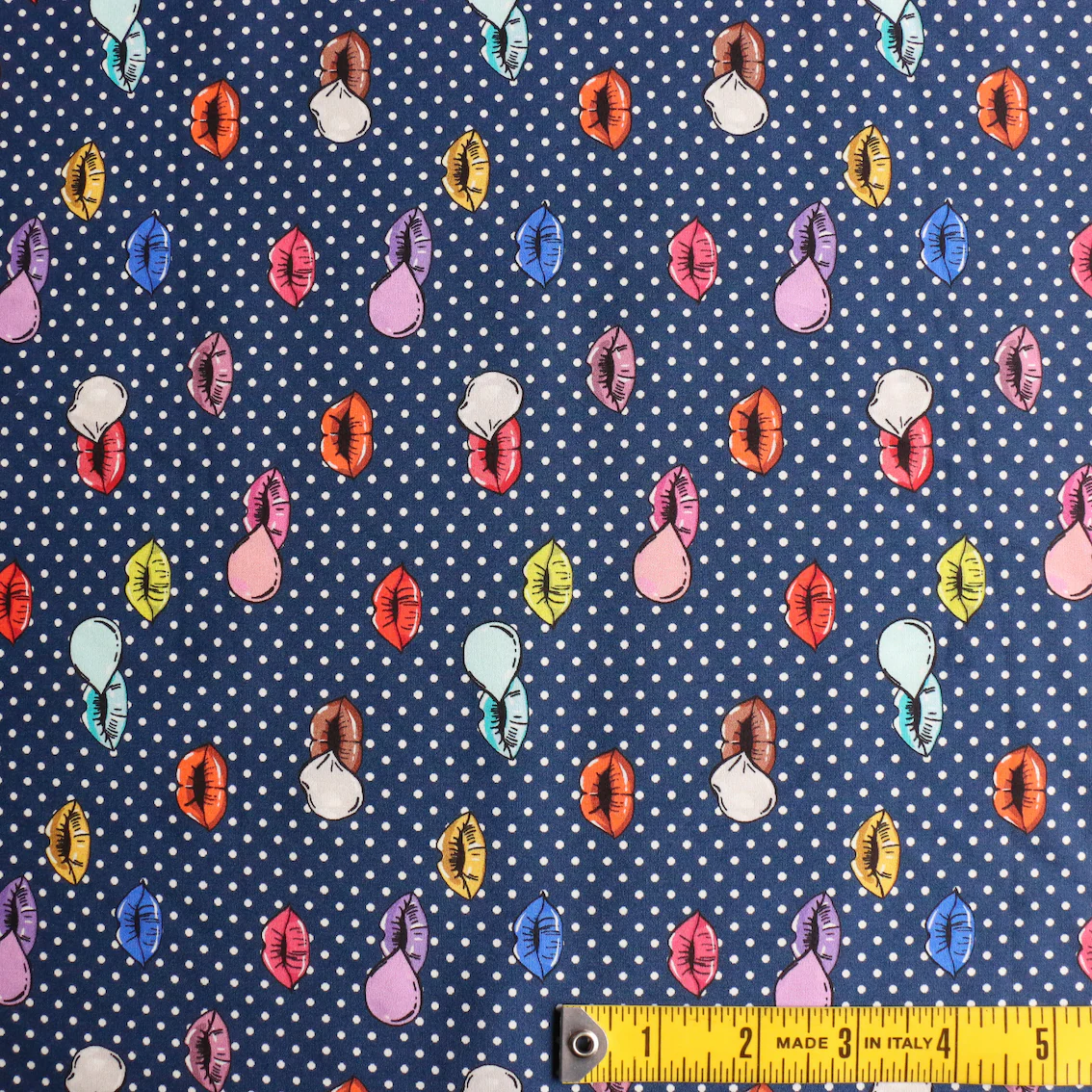 Candy Navy/Spot Cotton Shirting - Image 3