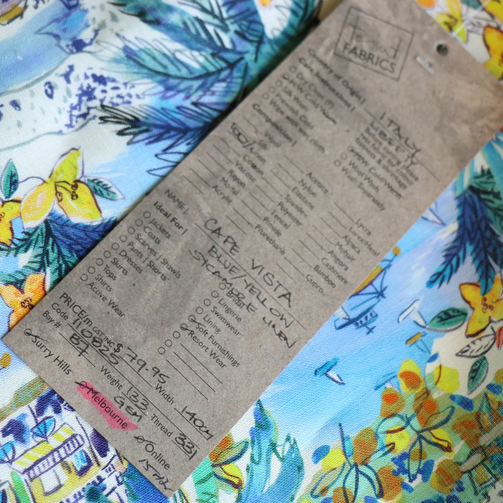 Cape Vista Blue/Yellow - Liberty Sycamore Linen - Image 5