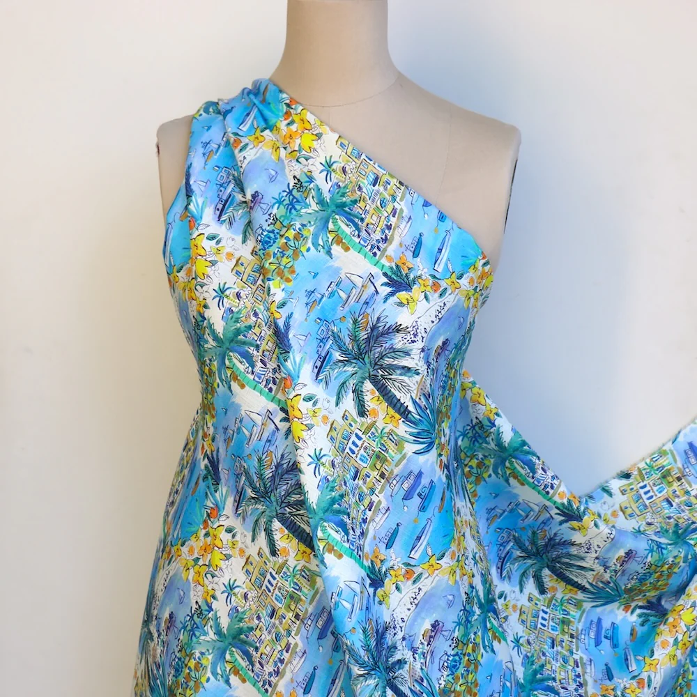 Cape Vista Blue/Yellow - Liberty Sycamore Linen - Image 6