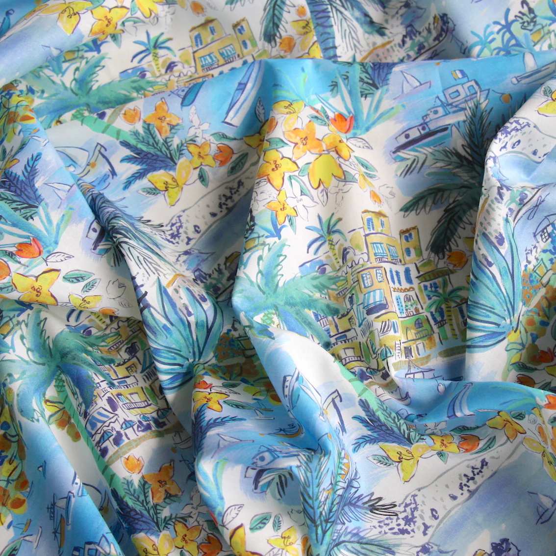 Cape Vista Blue/Yellow - Liberty Tana Lawn™ - Image 2