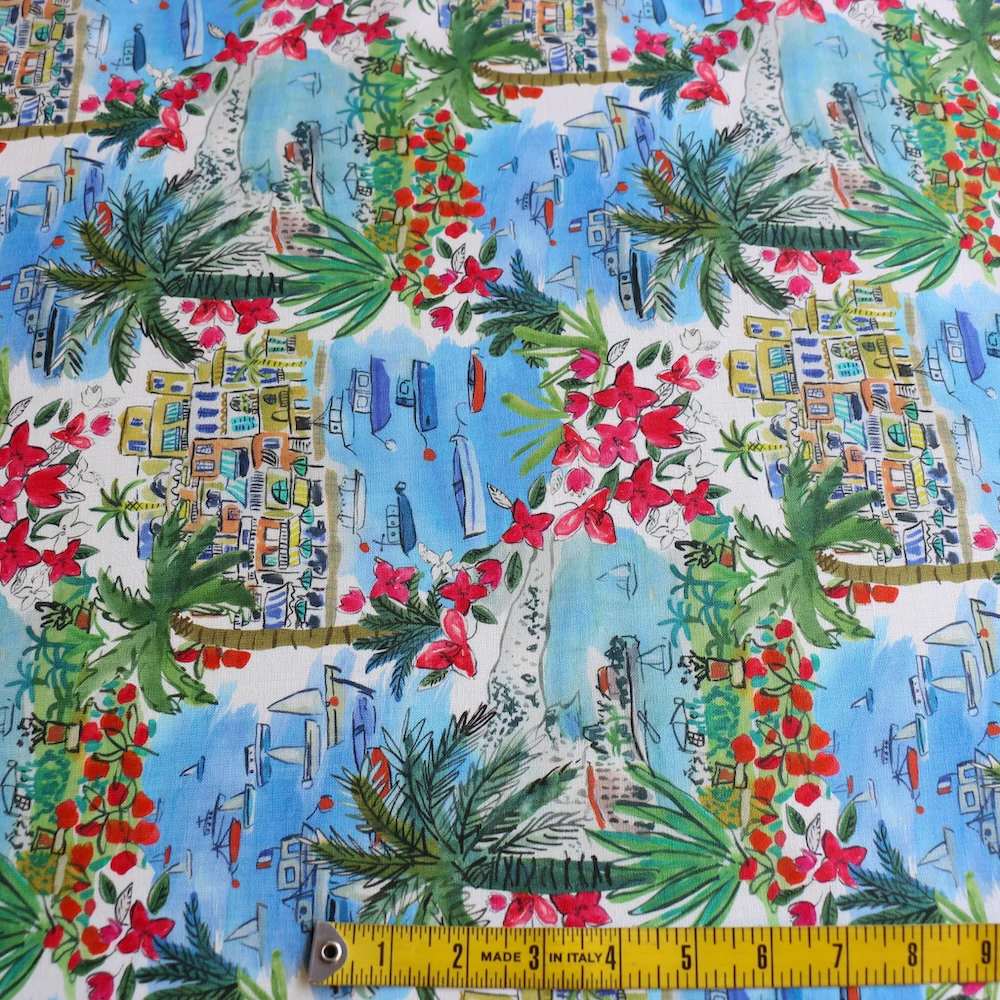 Cape Vista Red/Blue - Liberty Sycamore Linen - Image 3