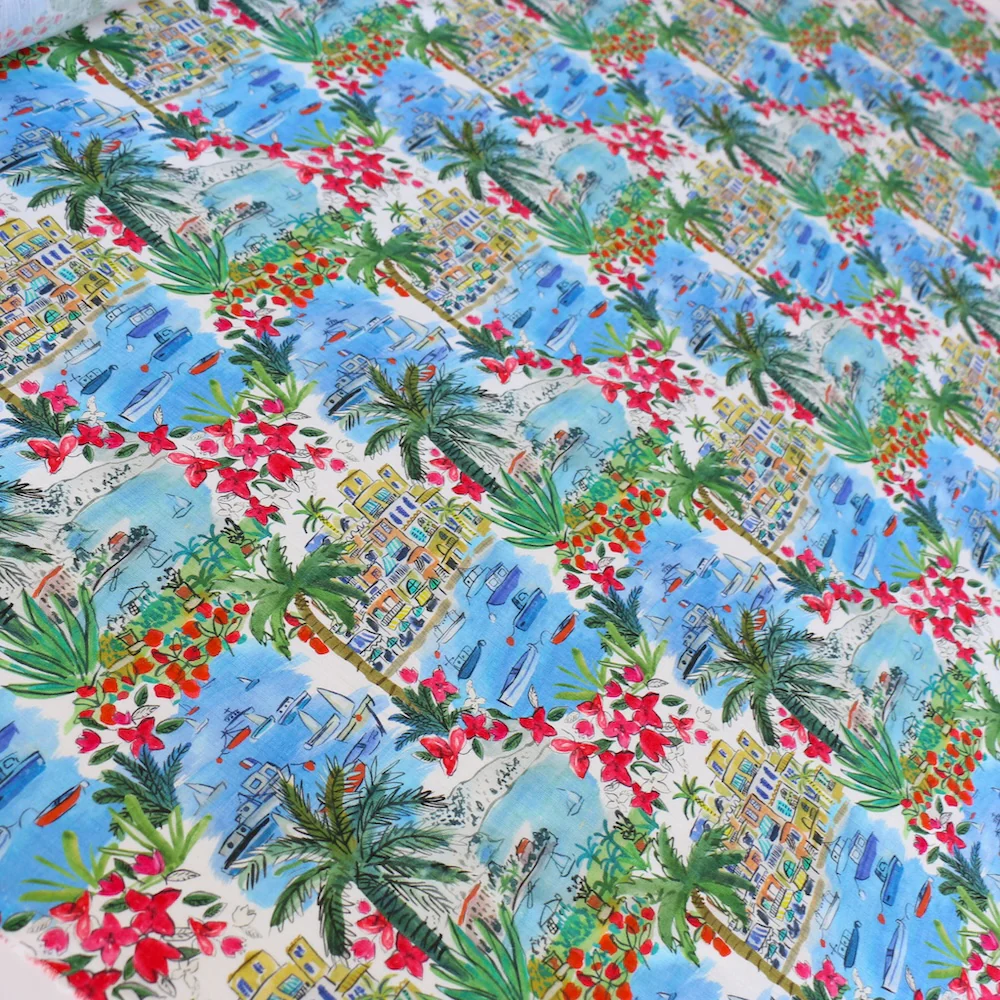 Cape Vista Red/Blue - Liberty Sycamore Linen - Image 4