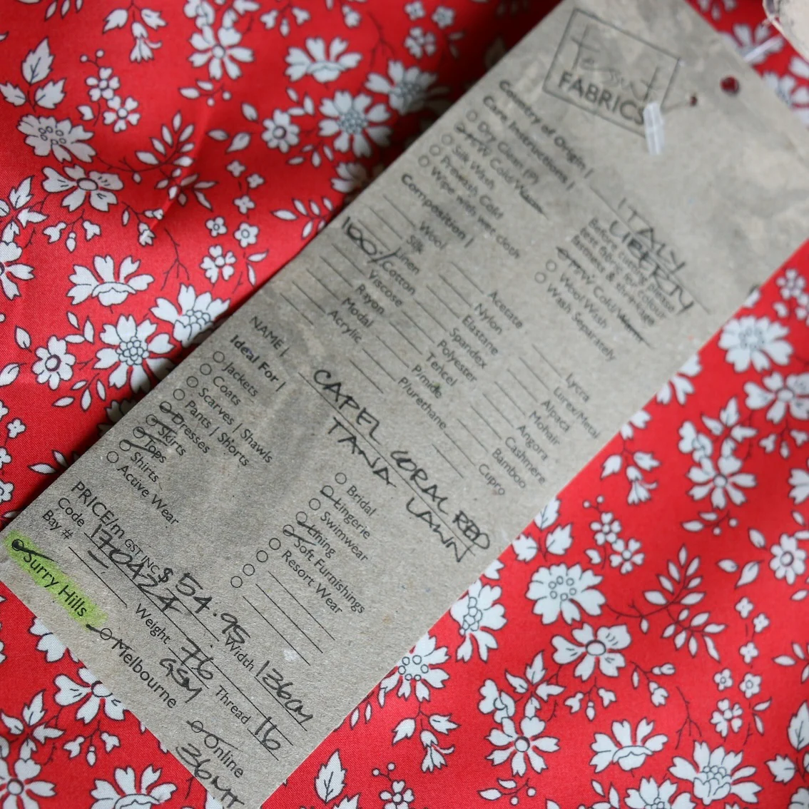 Capel Coral Red  - Liberty Tana Lawn™ - Image 4