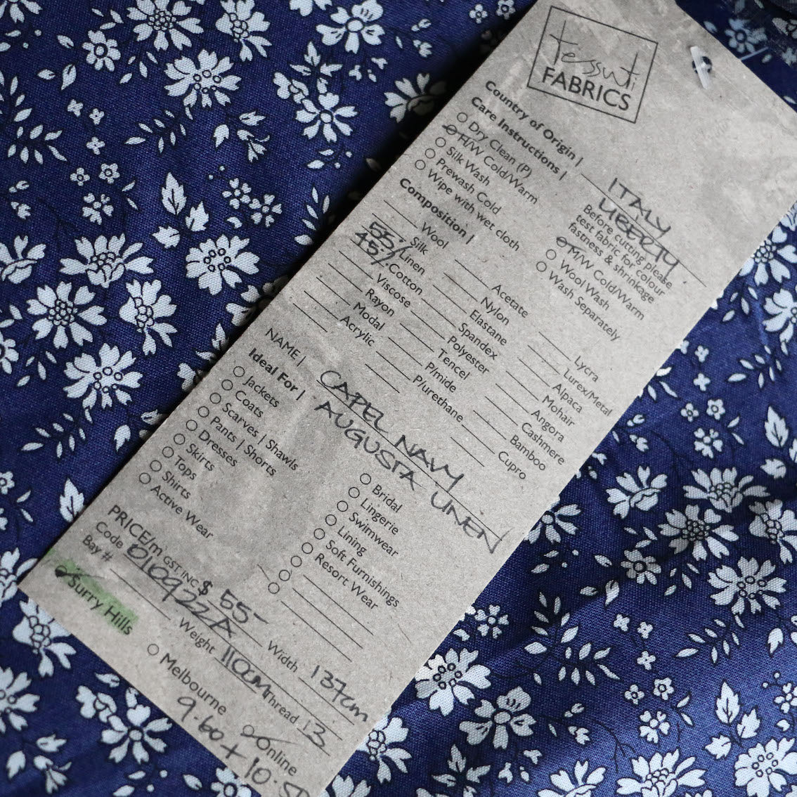 Capel Navy Augusta Linen/Cotton - Image 5