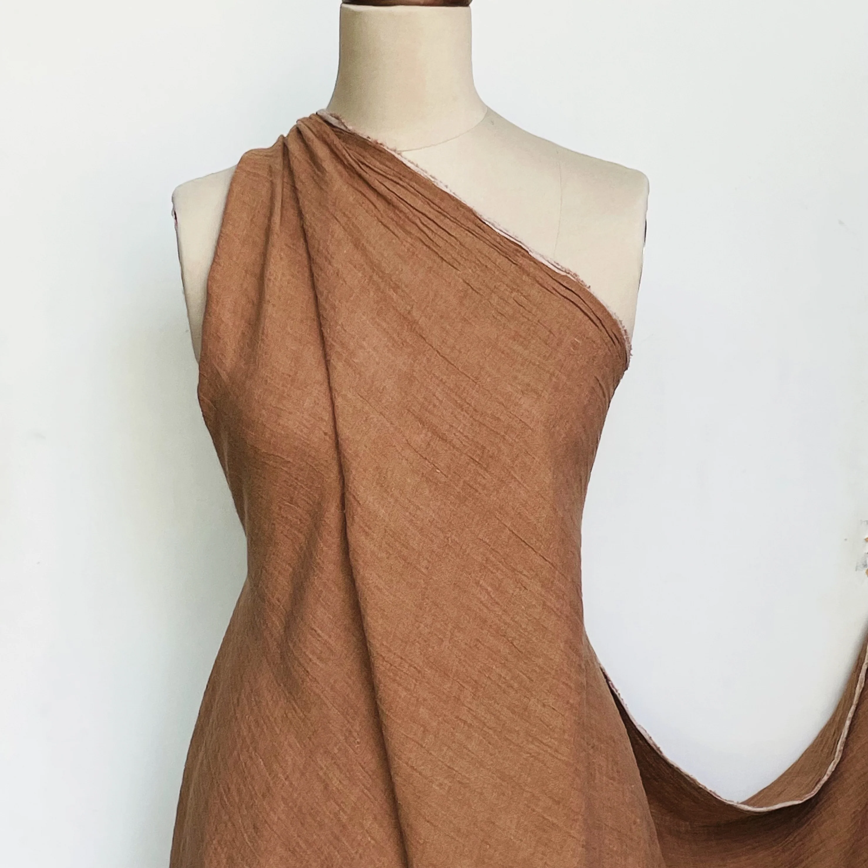 Caramel Crinkle Linen - Image 4