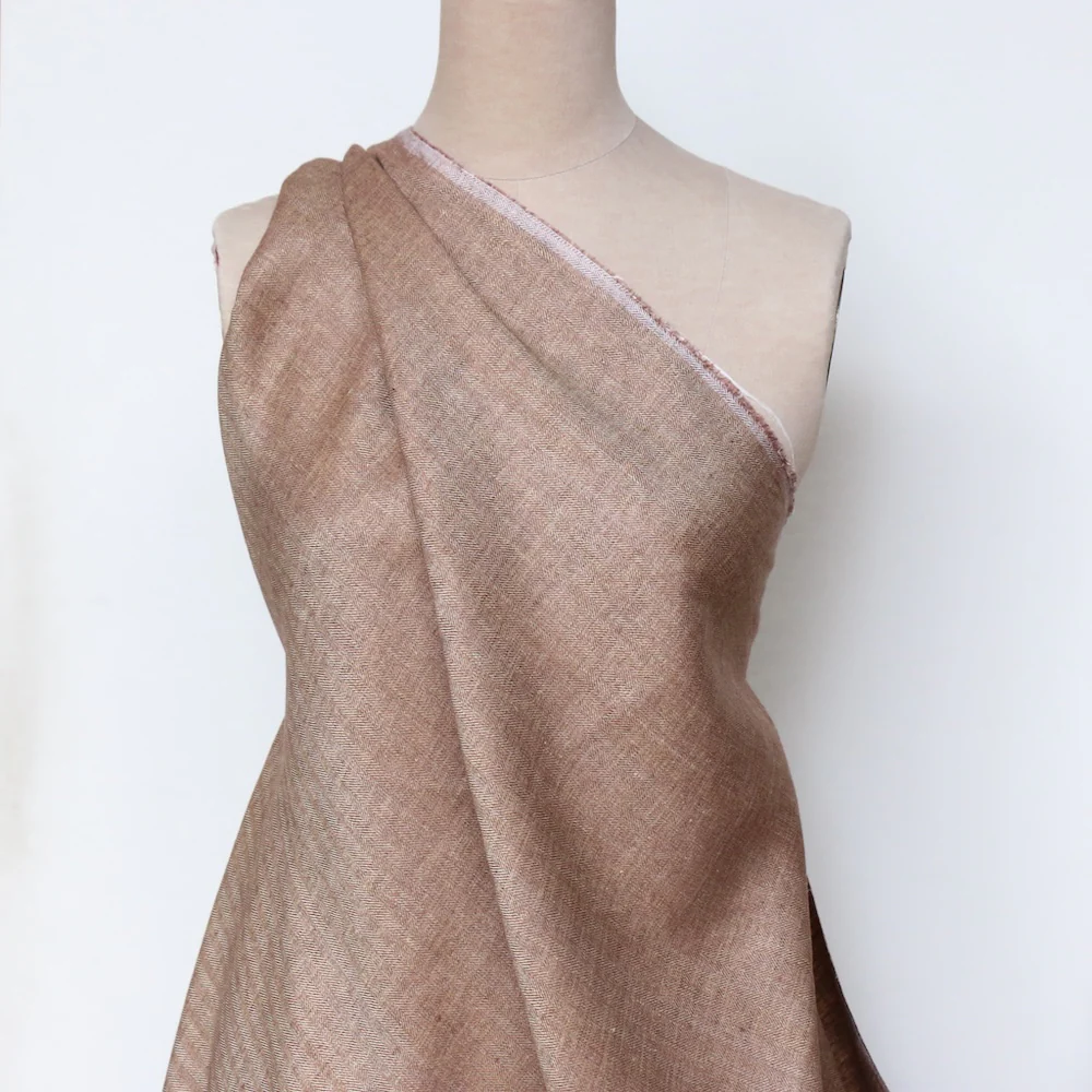 Caramel Herringbone Linen - Image 3
