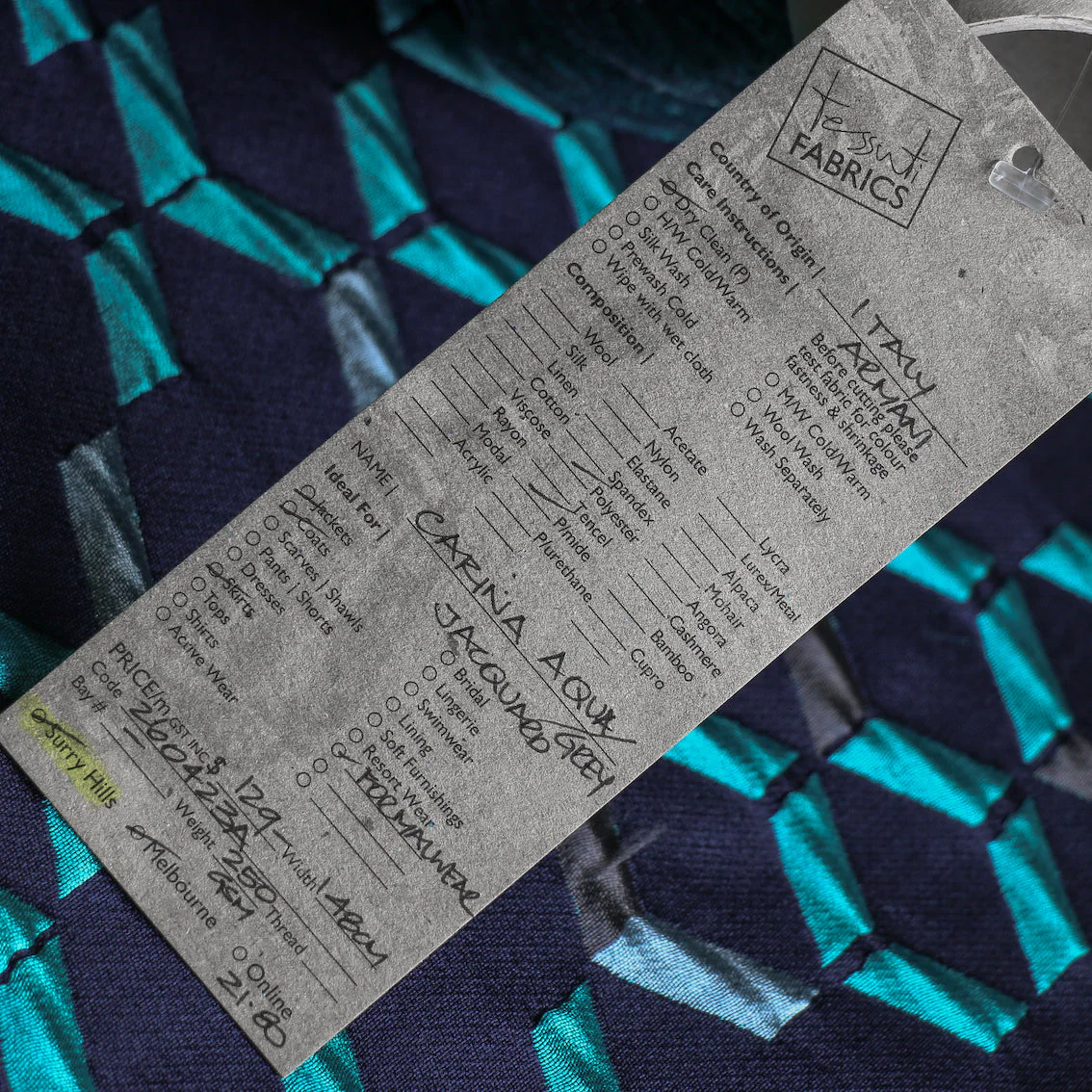 Carina Aqua/Grey Jacquard - Image 4