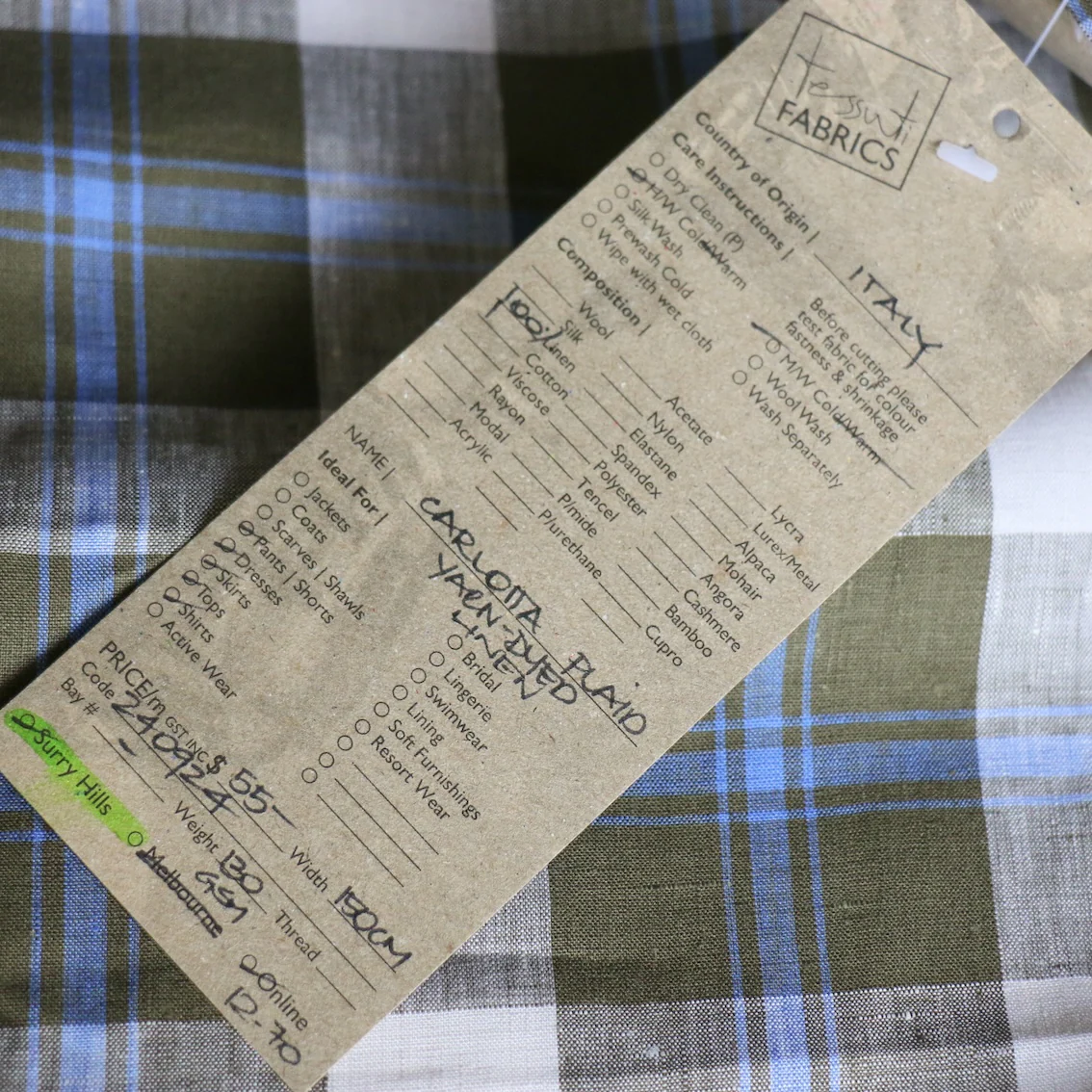 Carlotta Plaid Yarn Dyed Linen - Image 4
