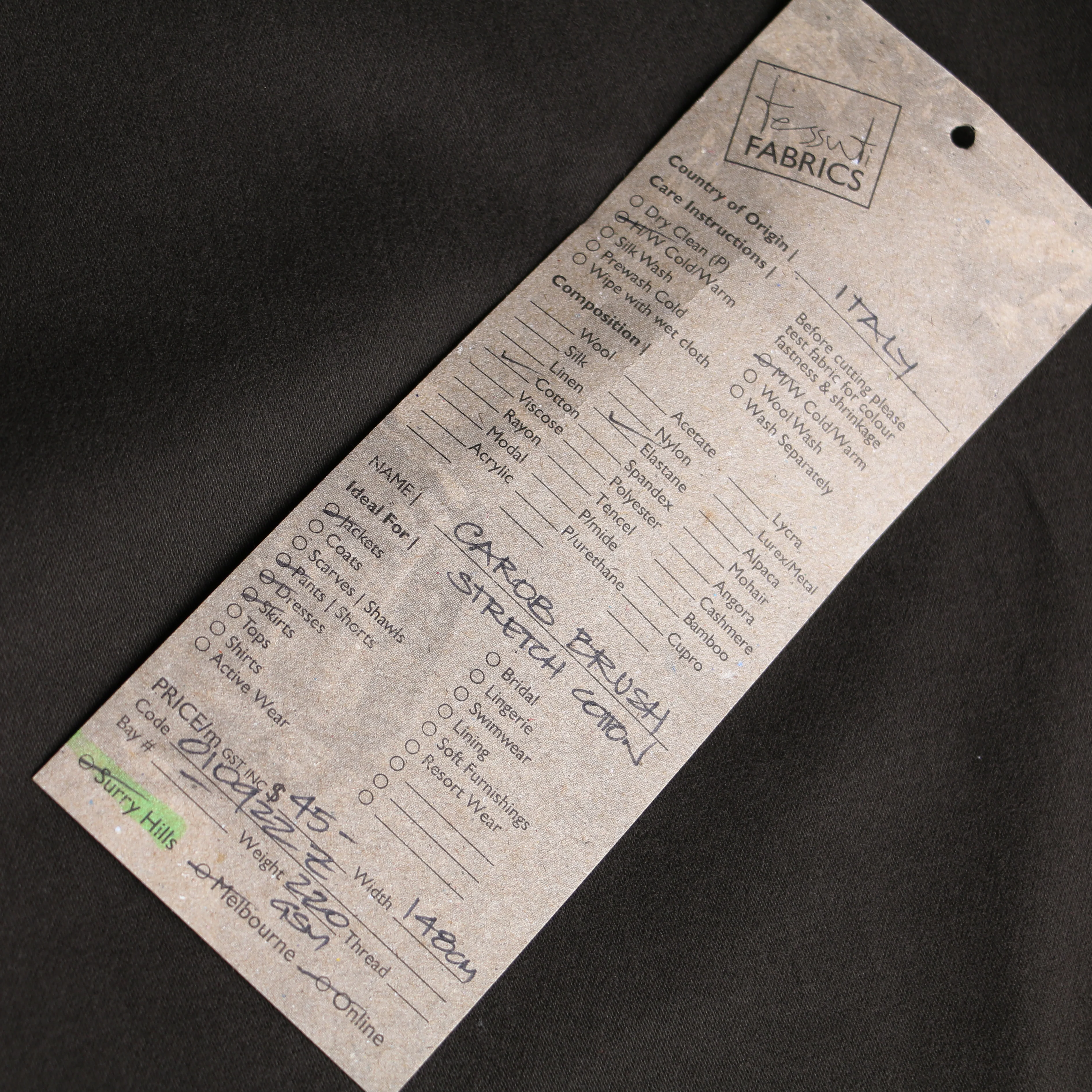 Carob Brushed Stretch Cotton - Image 3