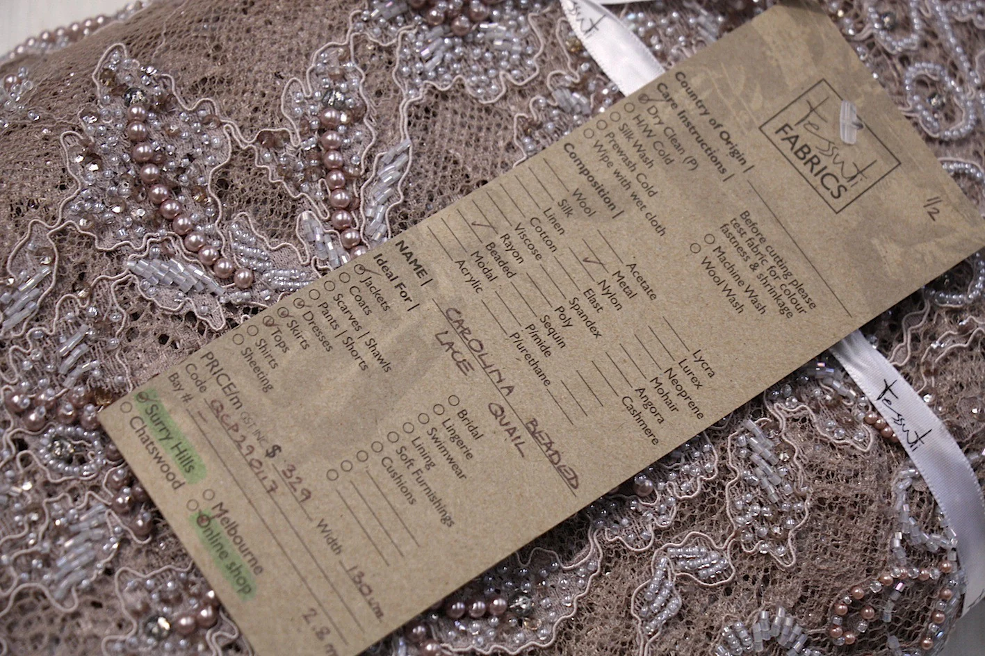 Carolina Beaded Lace - Quail - Image 2