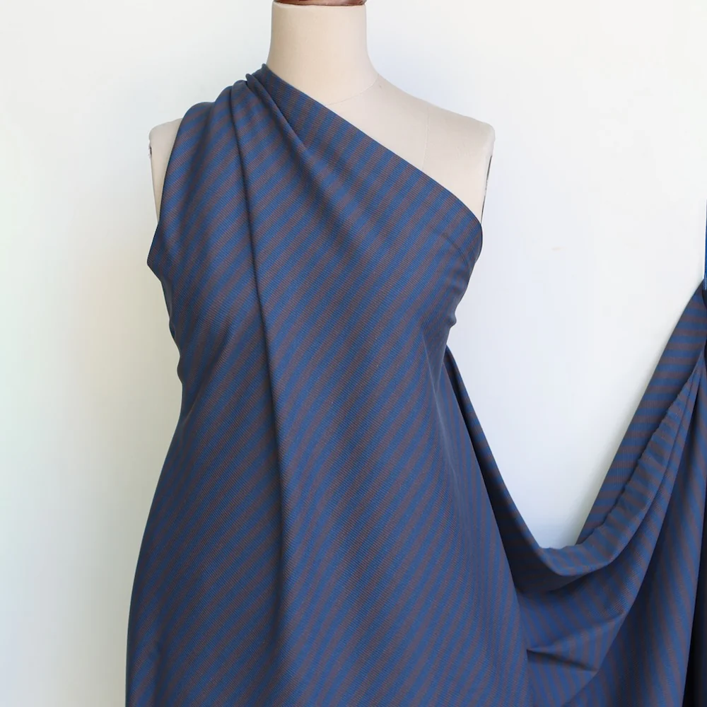 Caron Smoke/Blue Stripe Knit - Image 5