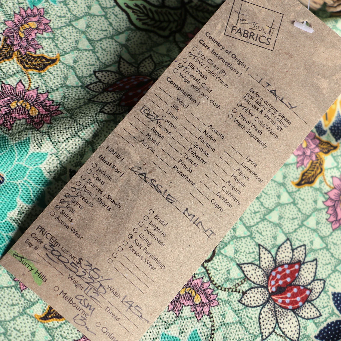 Cassie Mint Viscose Poplin - Image 5