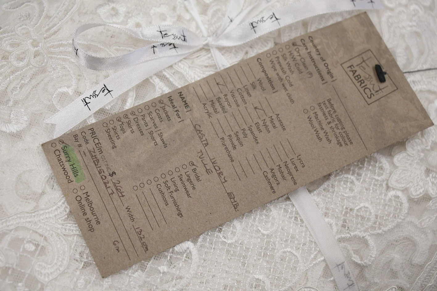 Casta Ivory Embroidered Tulle - Image 2