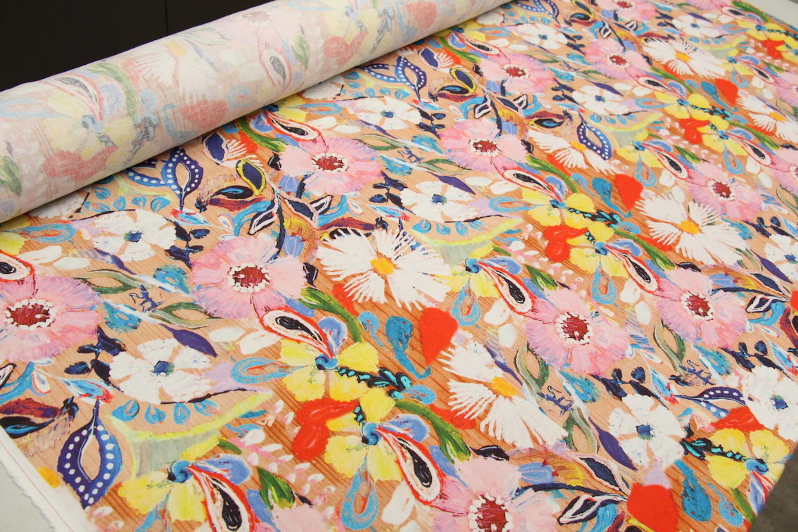 Celebrate Washed Printed Linen - Image 2