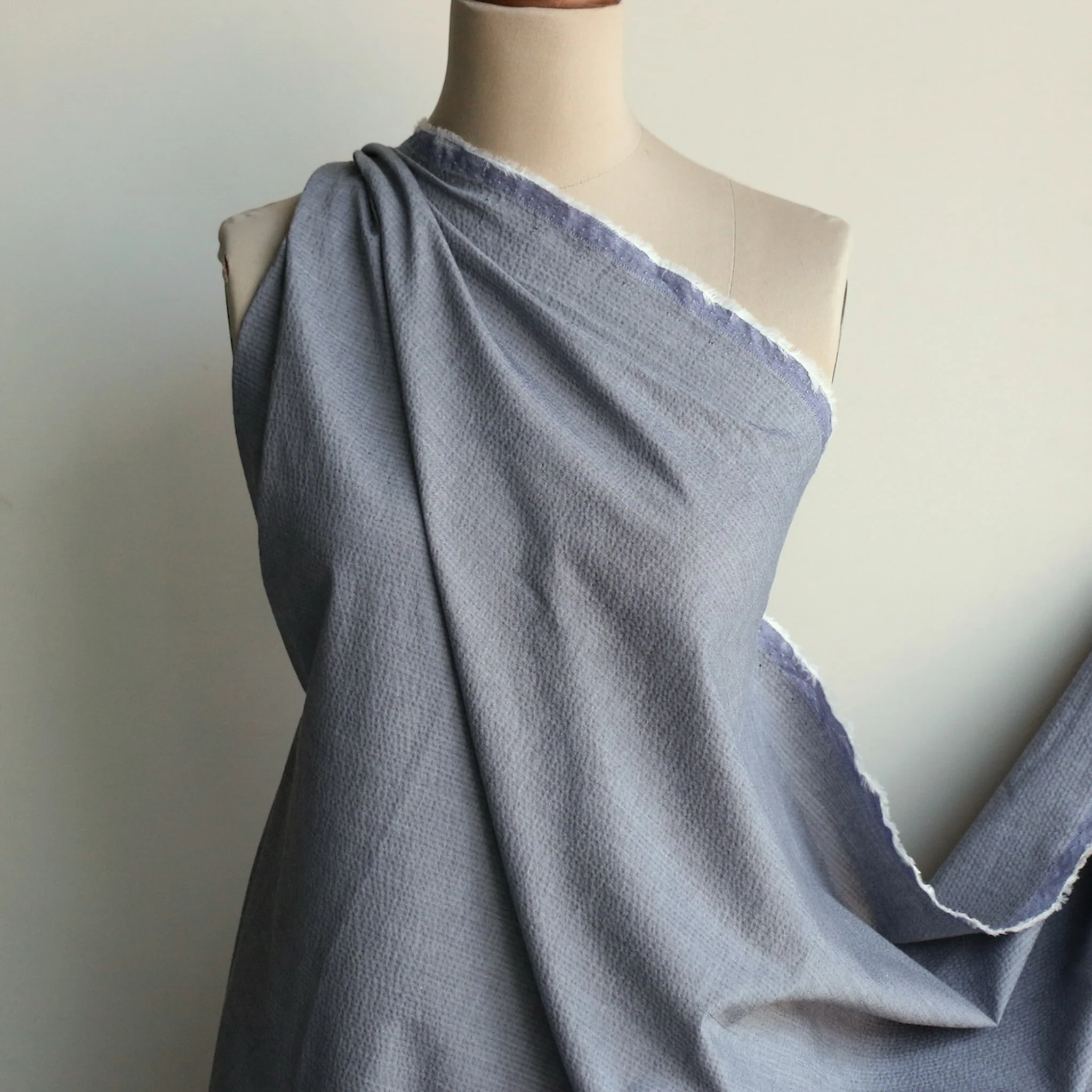 Celine Blue/Grey Striped Shirting - Image 4