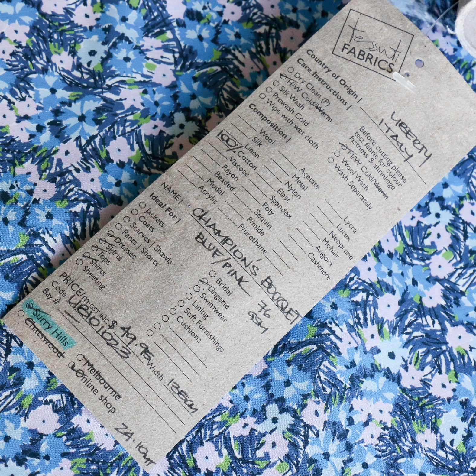 Champion's Bouquet Blue/Pink - Liberty Tana Lawn⢠- Image 4