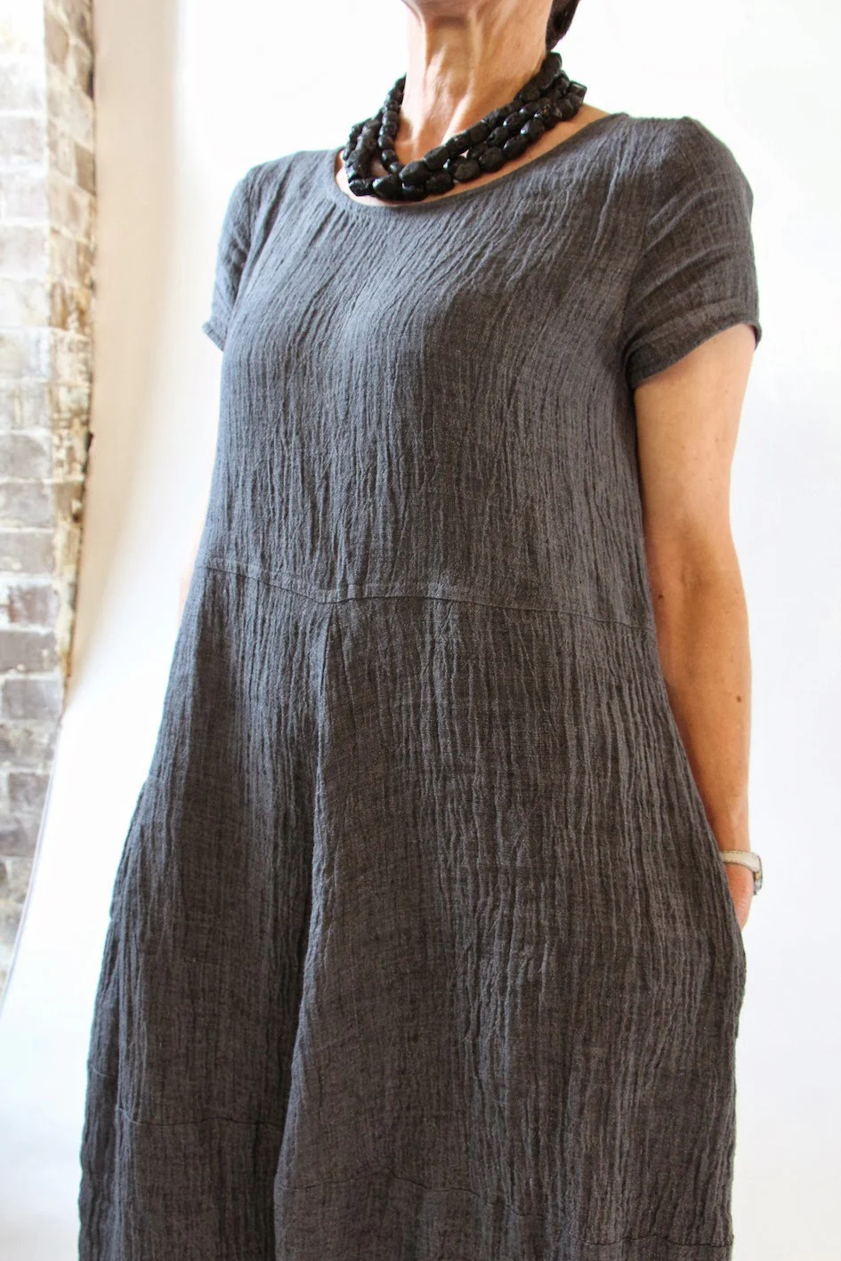 Charcoal Crush - Crinkle Linen - Image 4