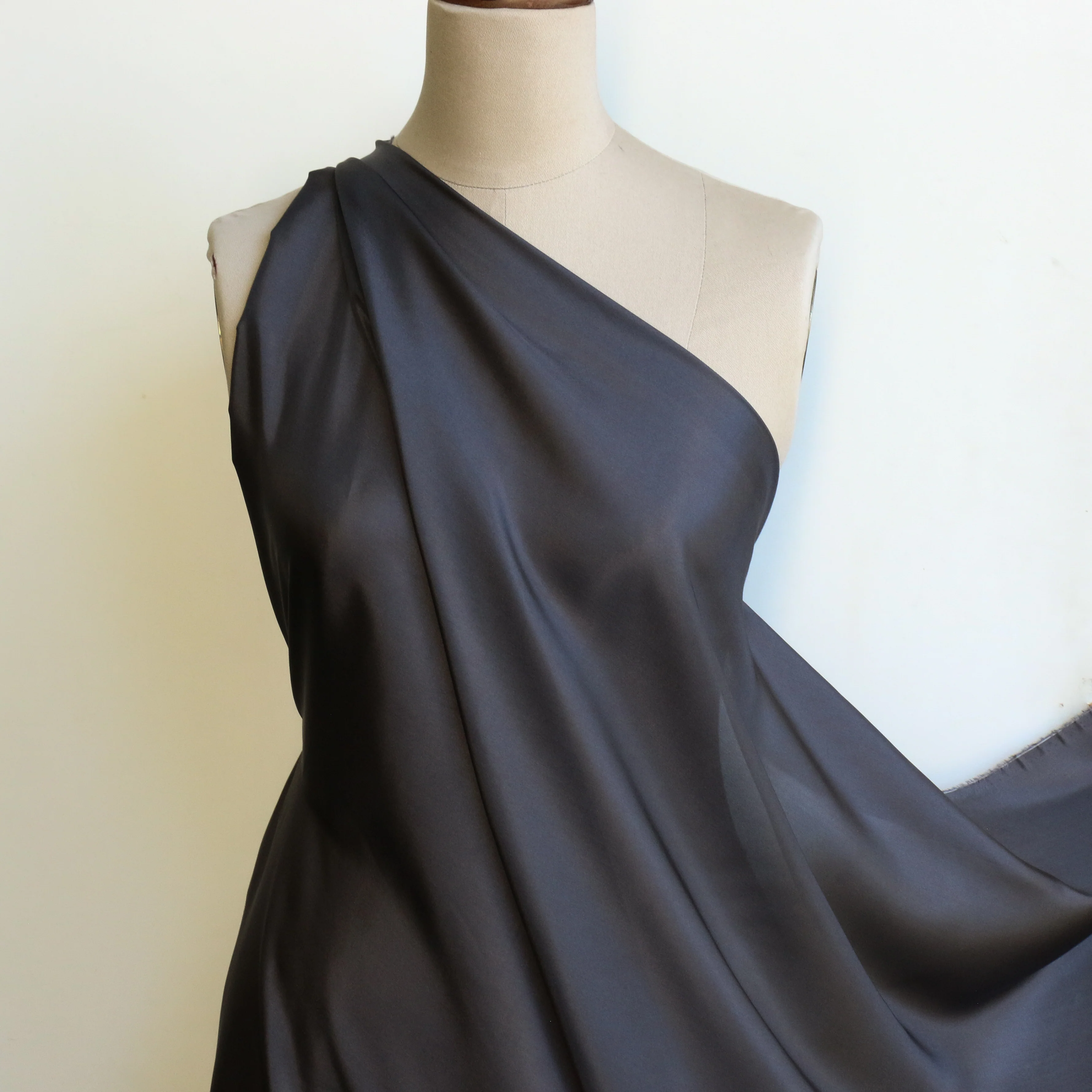 Charcoal Habutai Silk - Image 4