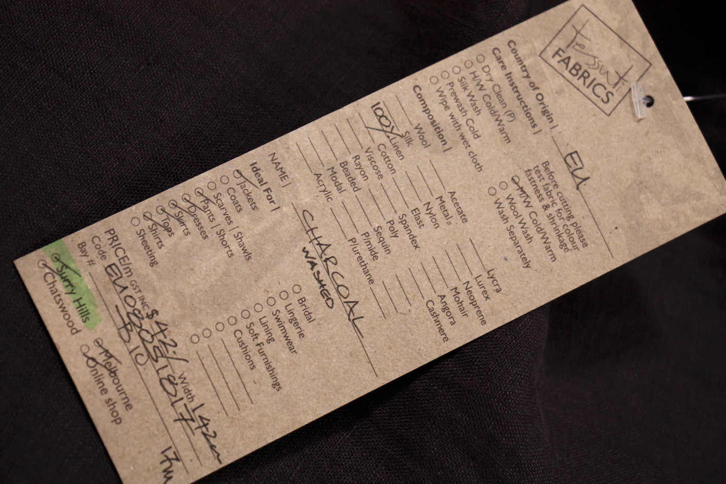 Charcoal Washed Linen - Image 2