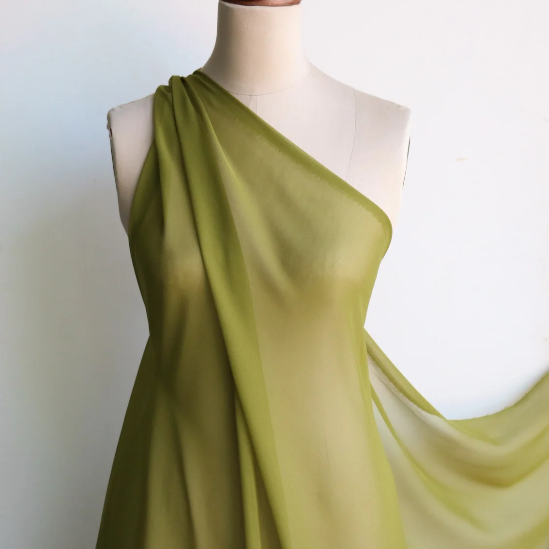 Chartreuse Silk Georgette - Image 3