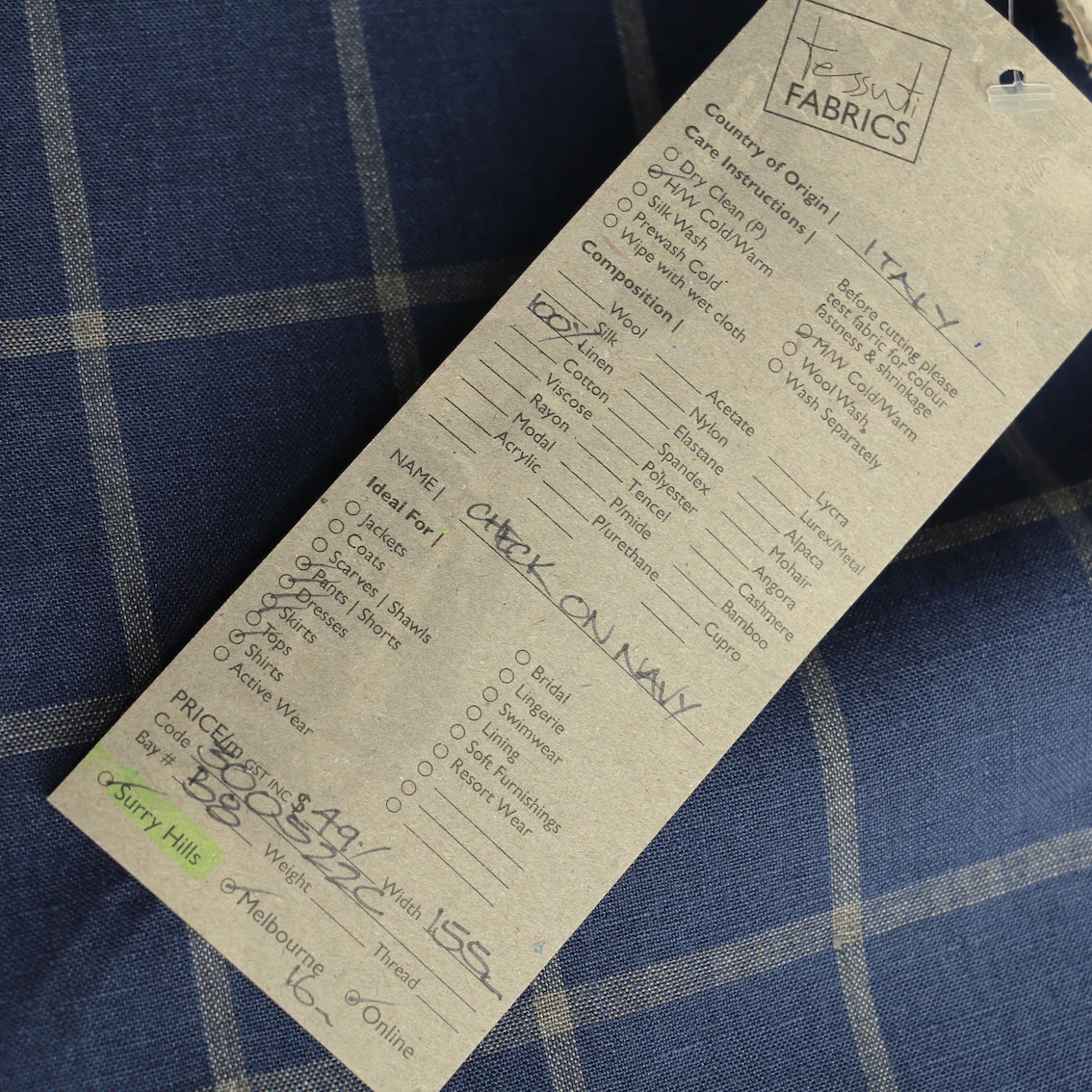 Check On Navy Linen - Image 4