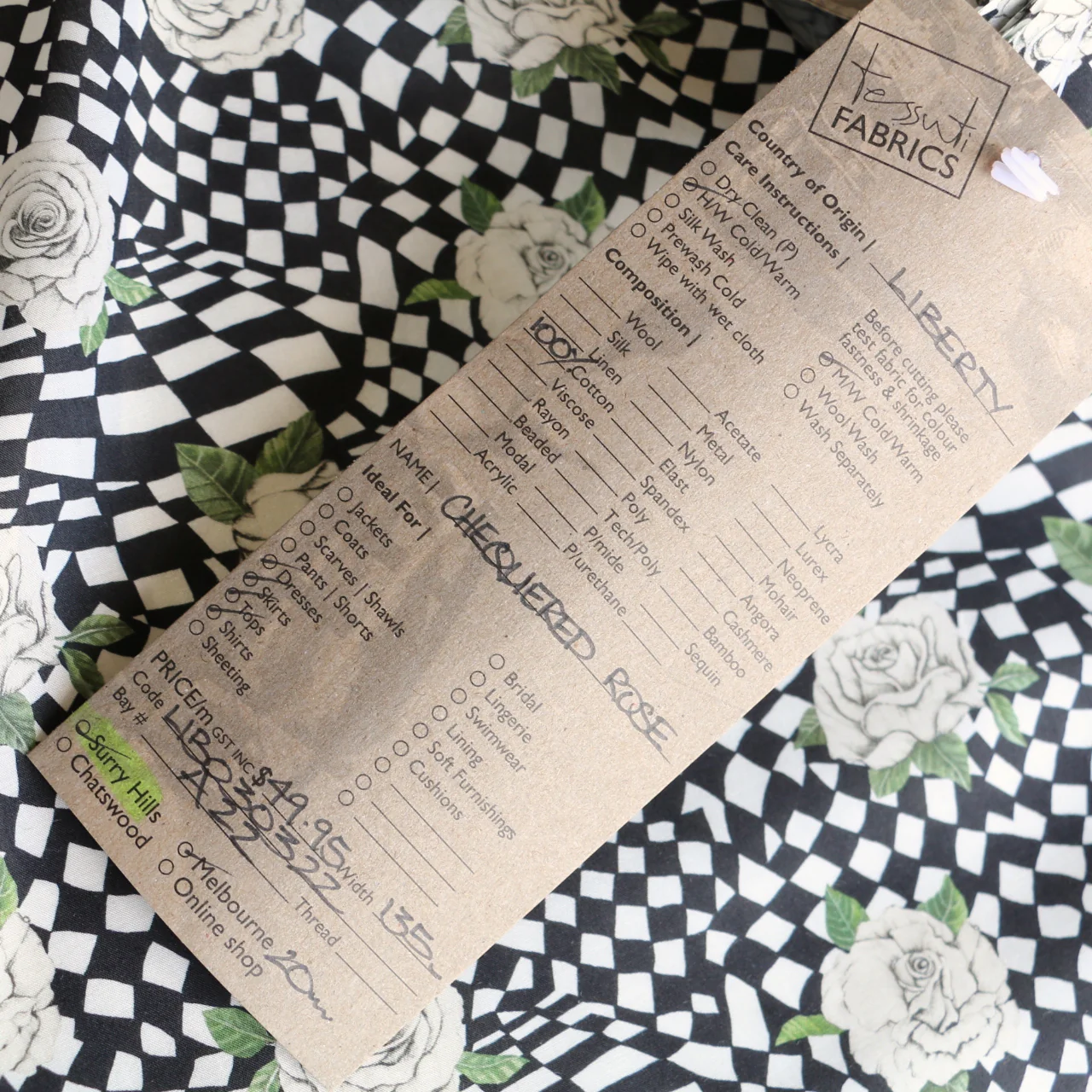 Chequered Rose Liberty Tana Lawn™ - Image 4