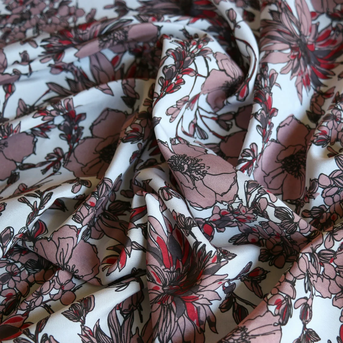Chianti Poppies Silk Crepe De Chine - Image 2
