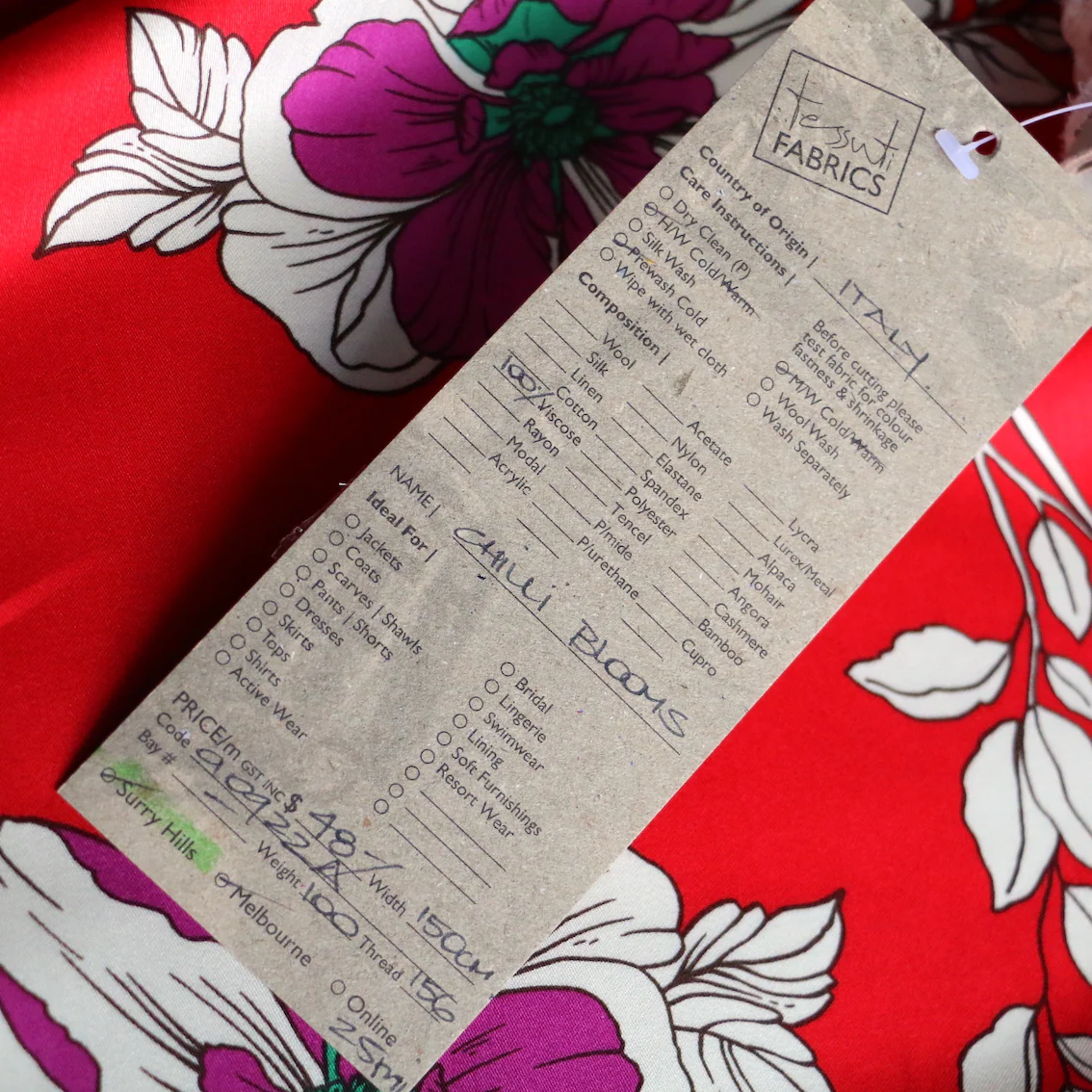 Chilli Blooms Viscose Poplin Sateen - Image 5