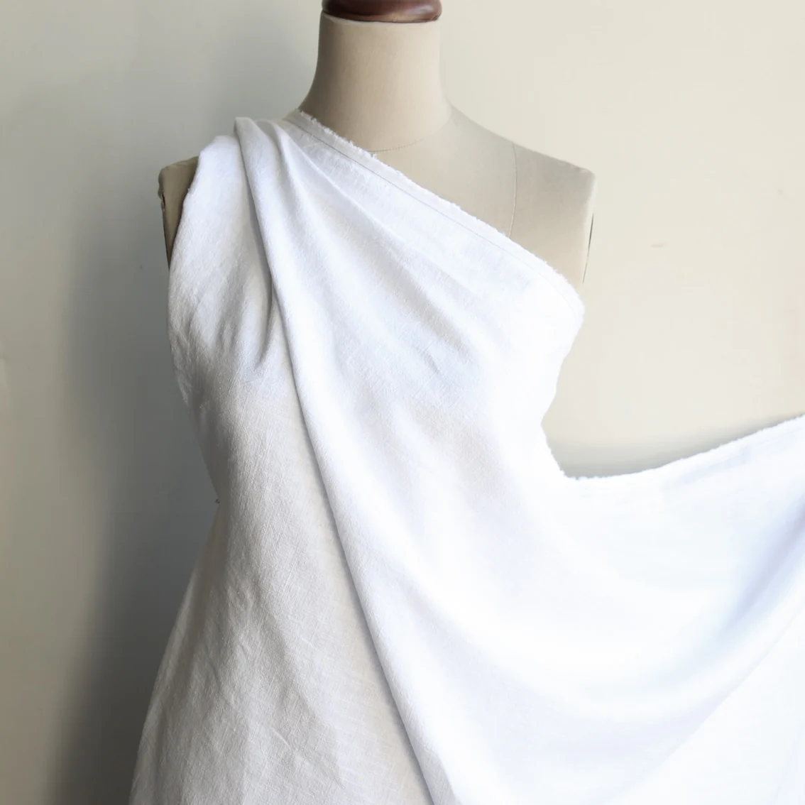 China White Pebble Wash Linen - Image 5