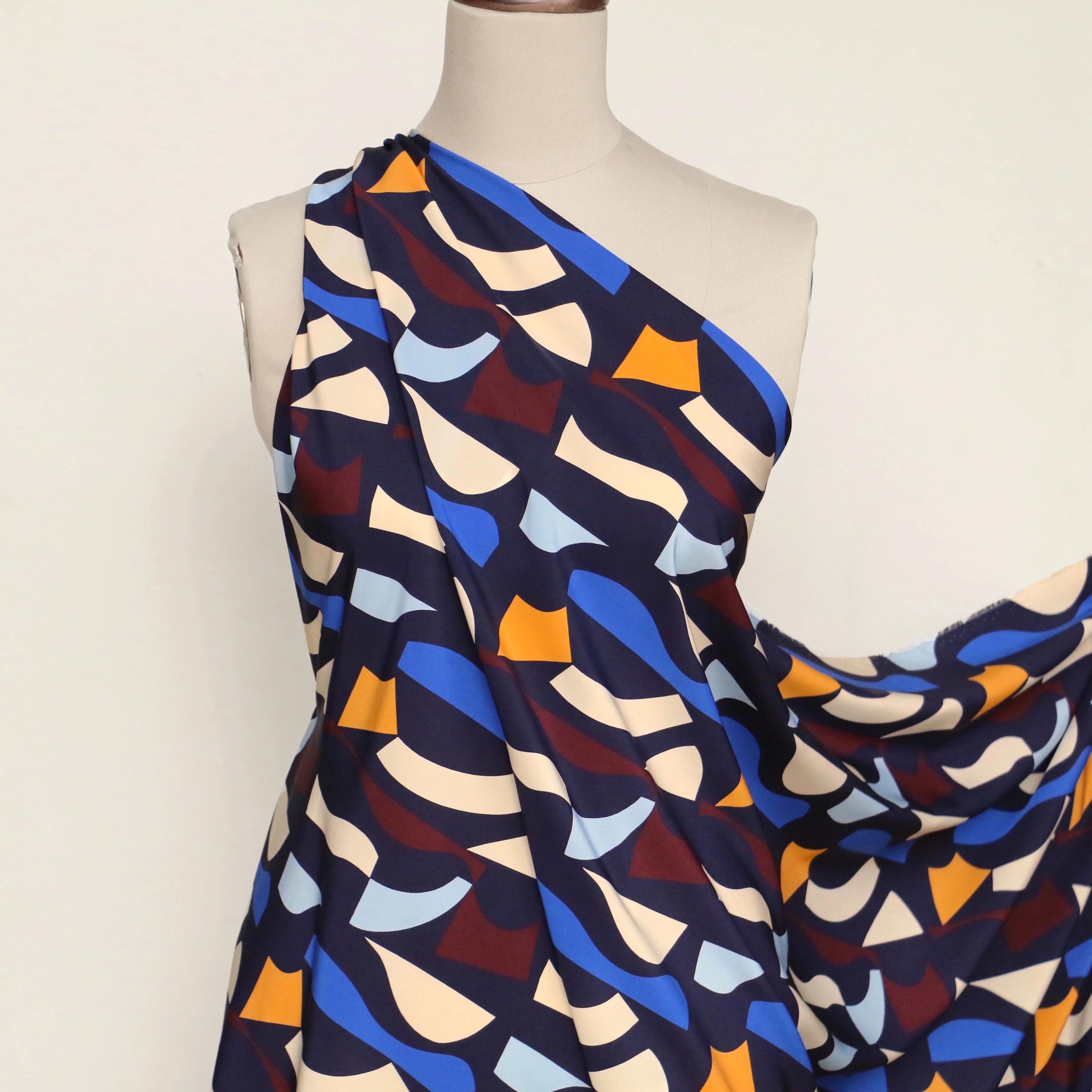 Chirico Blu Silk Crepe De Chine - Image 5