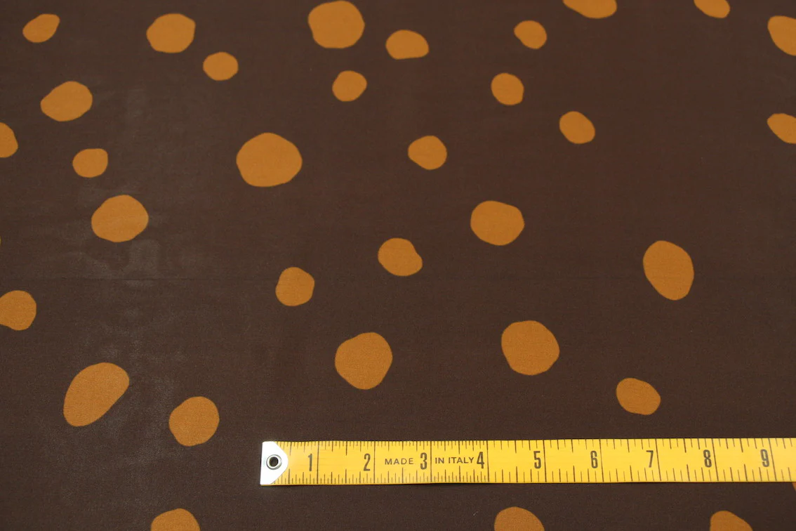 Choc Coated Caramel Silk Satin Chiffon - Image 3