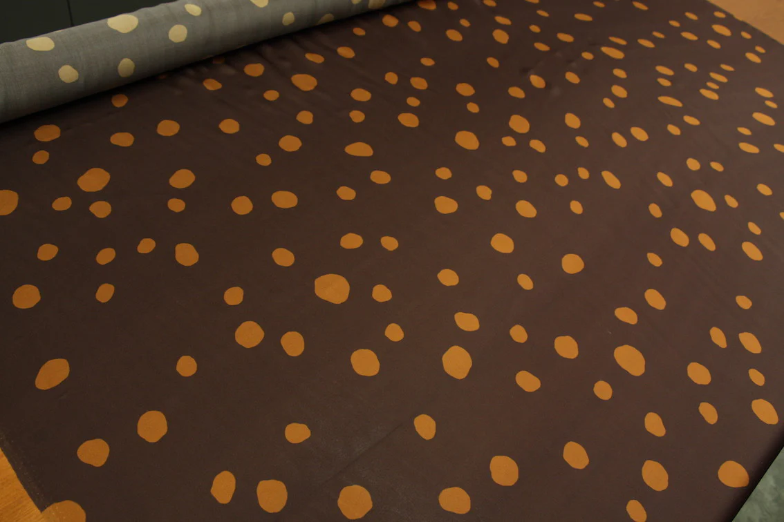 Choc Coated Caramel Silk Satin Chiffon - Image 4