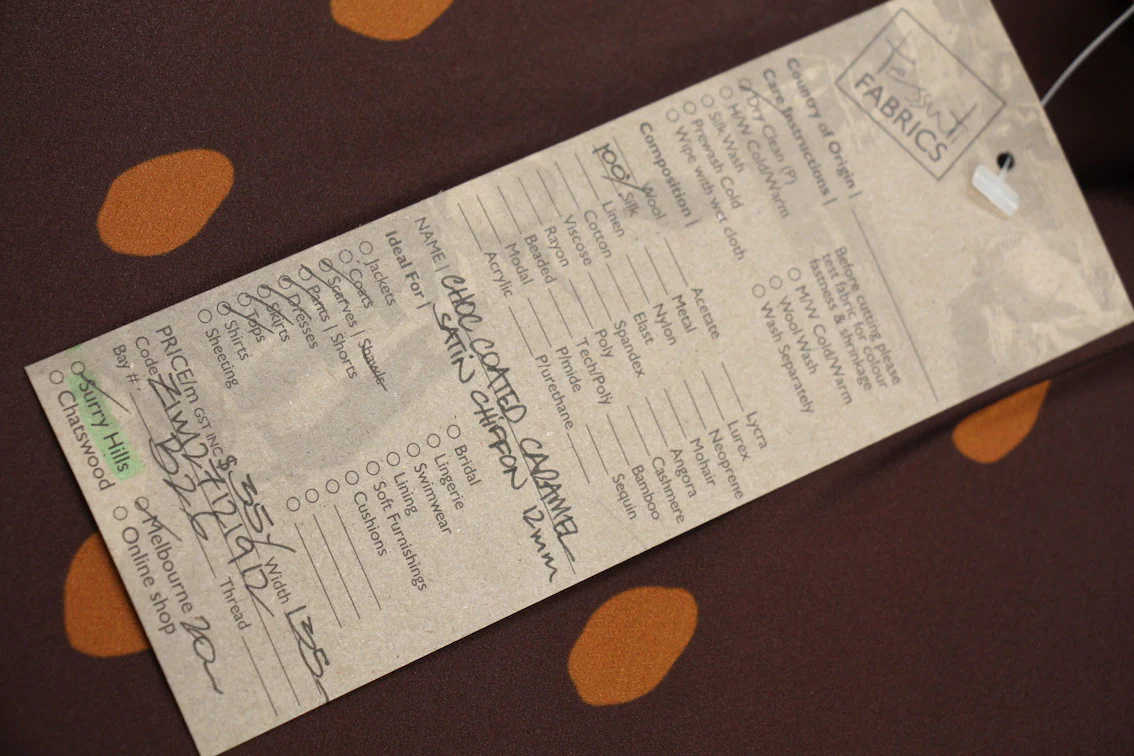 Choc Coated Caramel Silk Satin Chiffon - Image 6