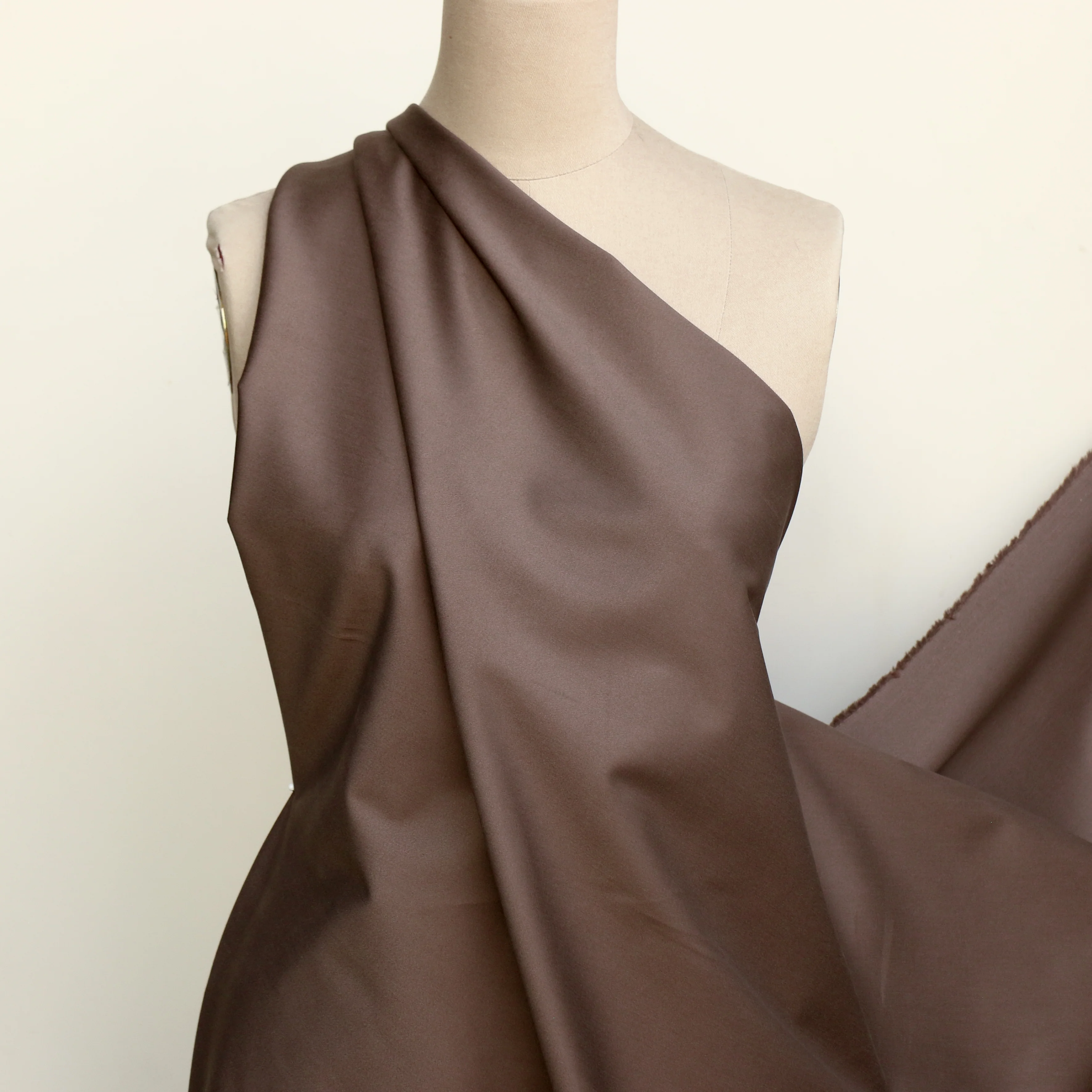 Chocolate Stretch Sateen - Image 4
