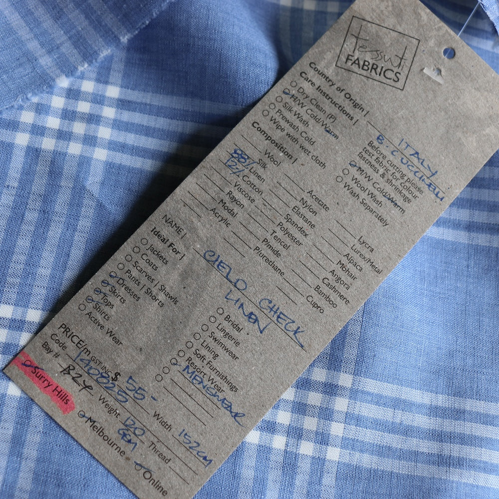 Cielo Check Linen - Image 4