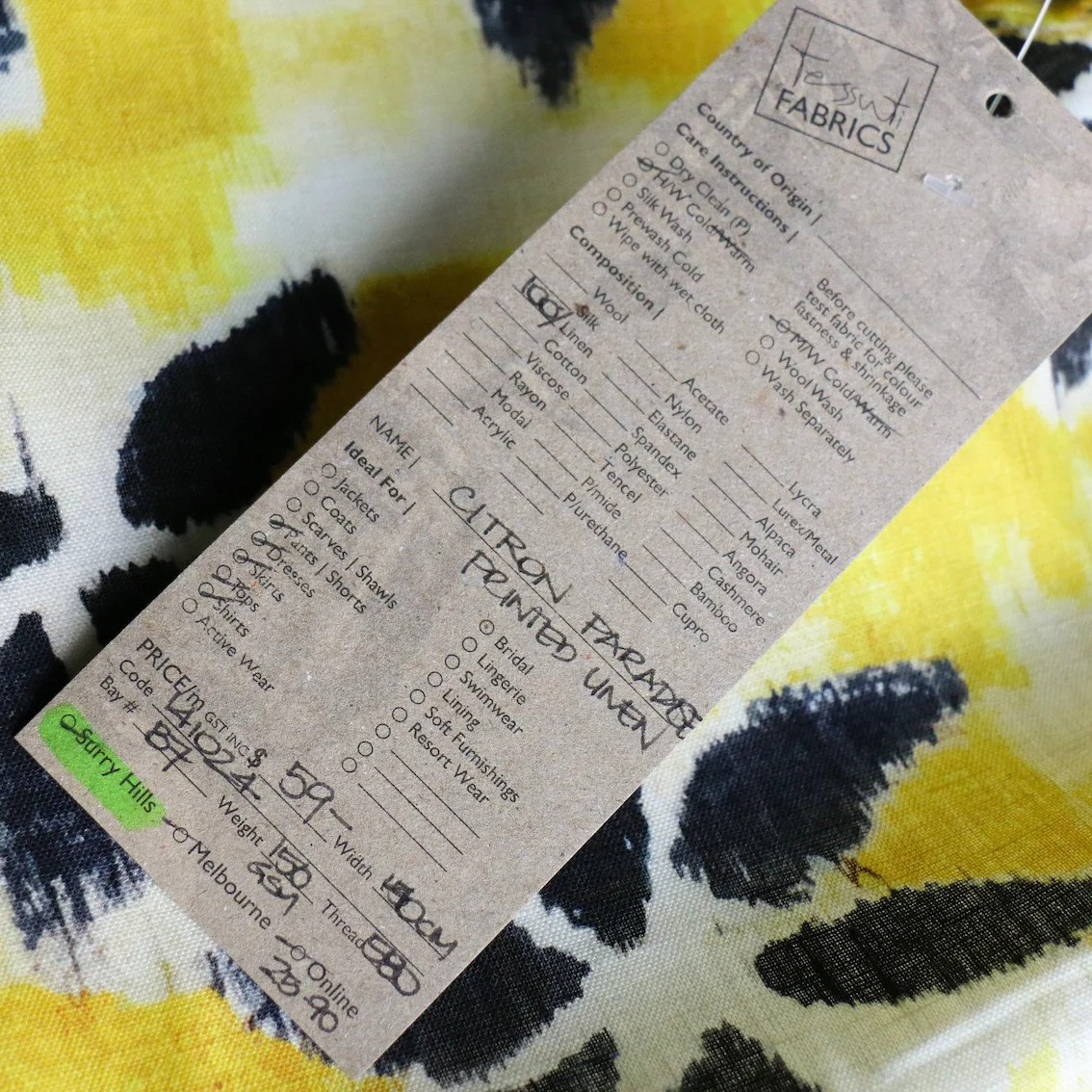 Citron Paradise Printed Linen - Image 4